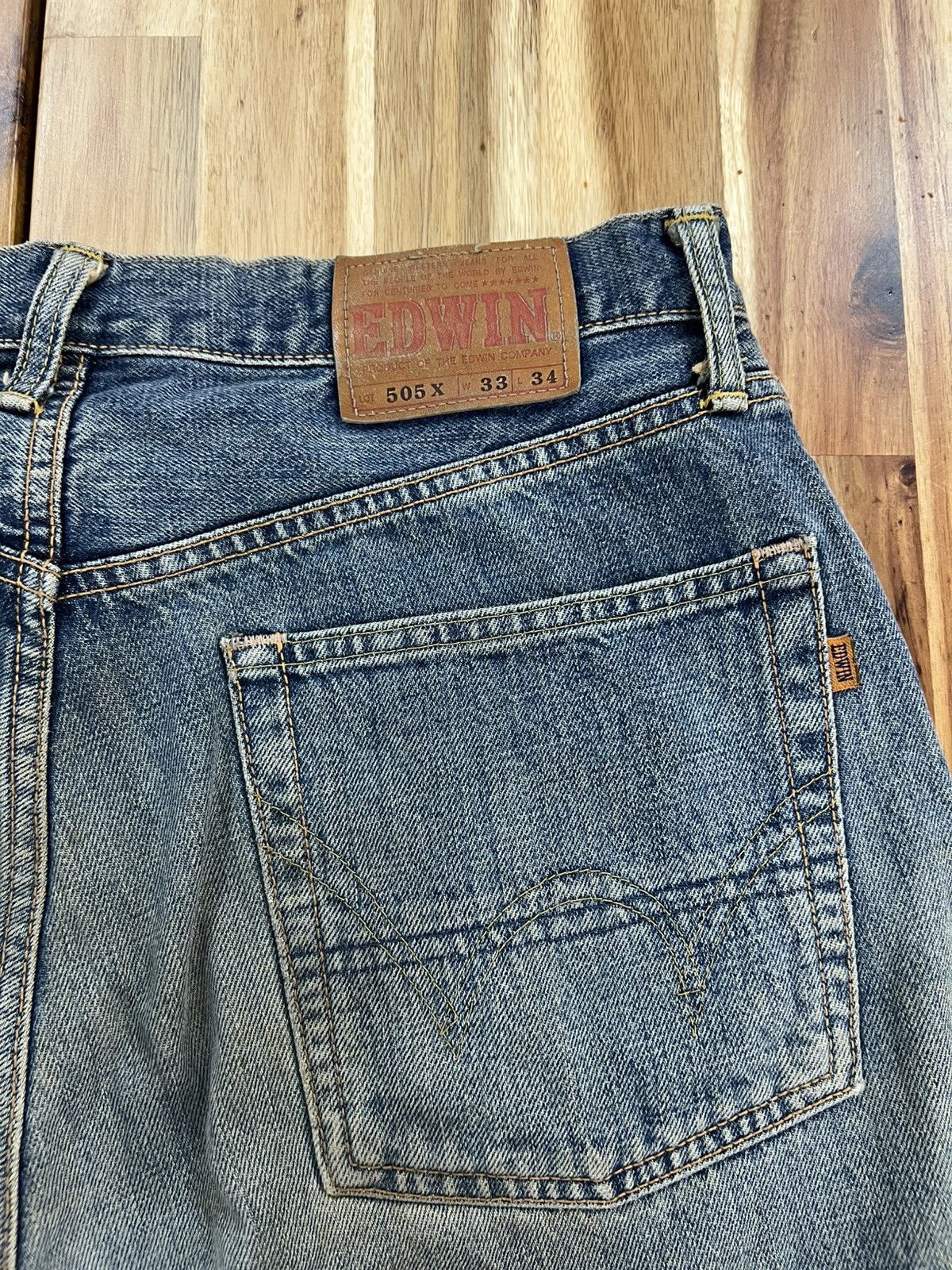 Edwin Vintage Edwin 505X Selvedge TRASHED Denim Jeans Size US 33 - 10 Thumbnail