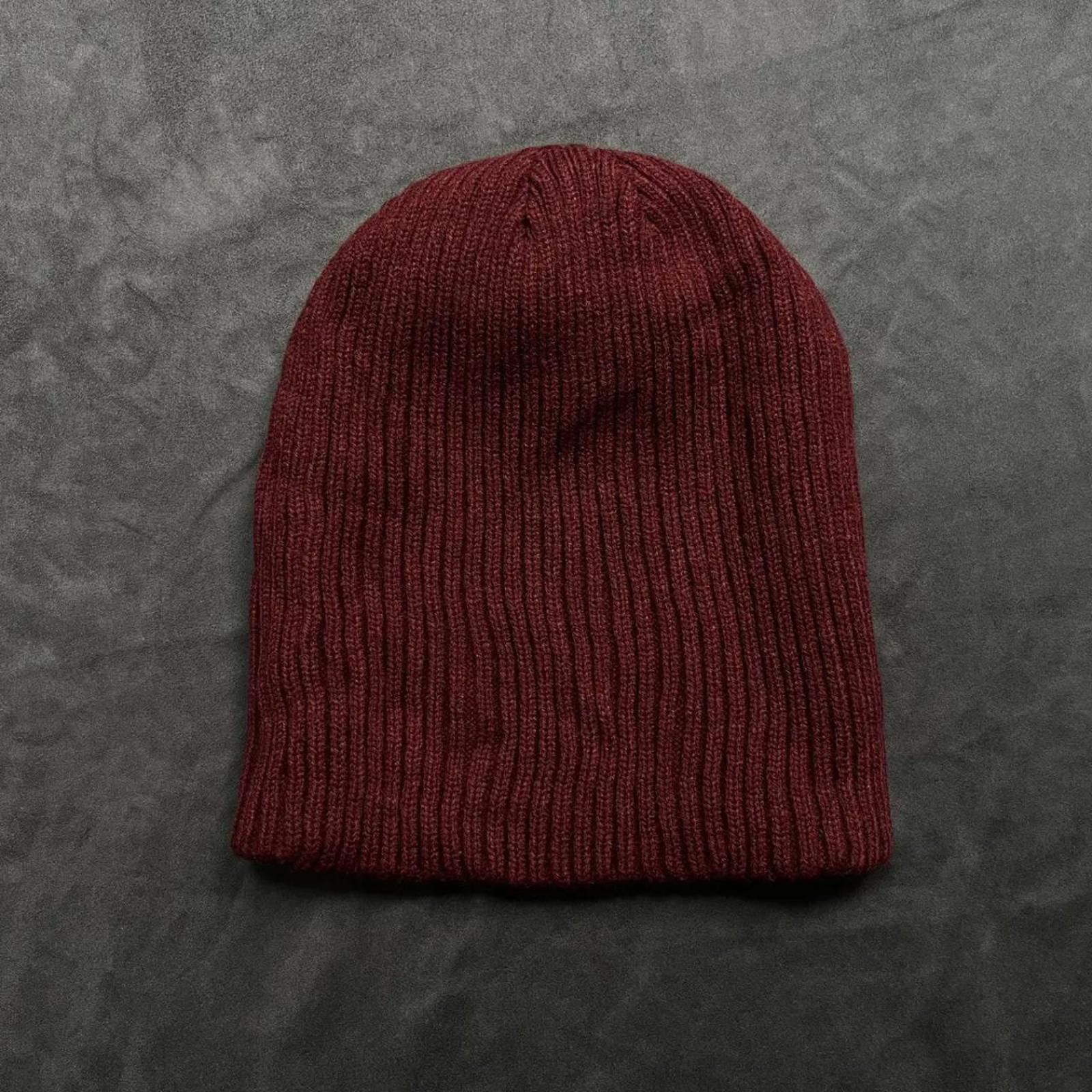 Avirex Deadstock Vintage Avirex Burgundy No Cuff Knit Beanie Hat OS Size ONE SIZE - 4 Thumbnail