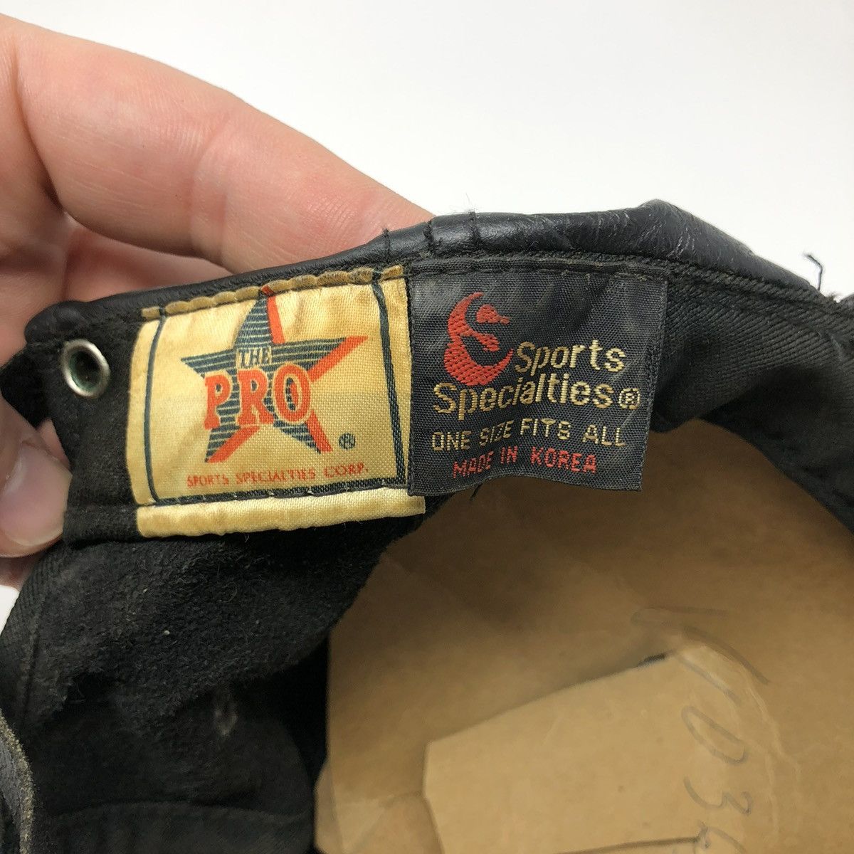 NFL × Sports Specialties × Vintage Sports Specialties Vintage Houston Oilers Script Leather Hat Size ONE SIZE - 9 Thumbnail