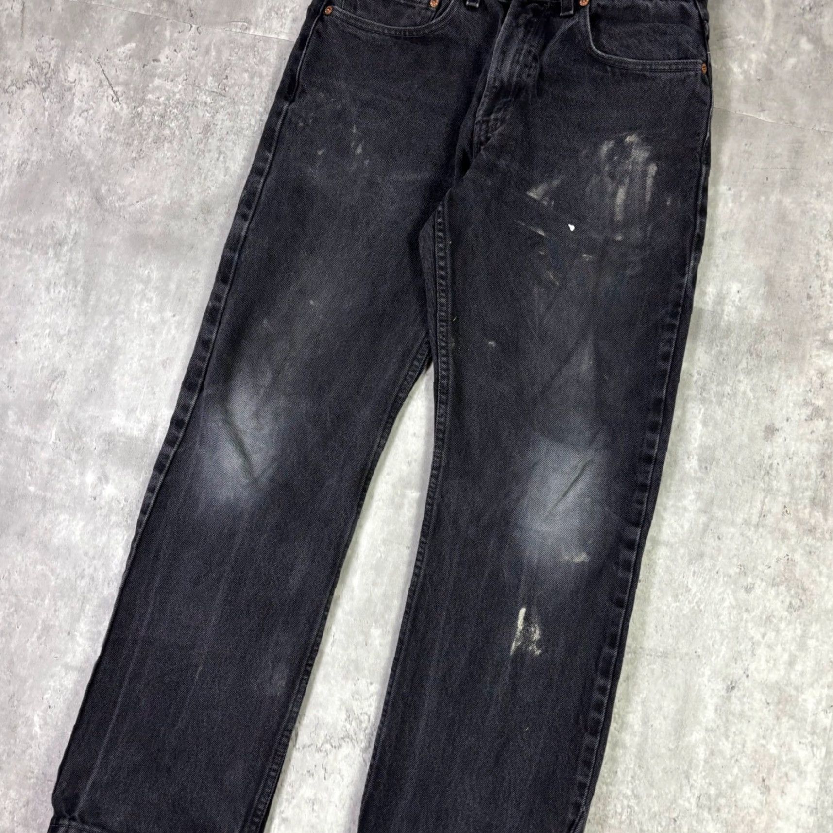 Levi's Levis 505 Regular Fit Jeans Mens 31x30 Faded Black Straight Leg Denim Pants Size US 31 - 7 Thumbnail