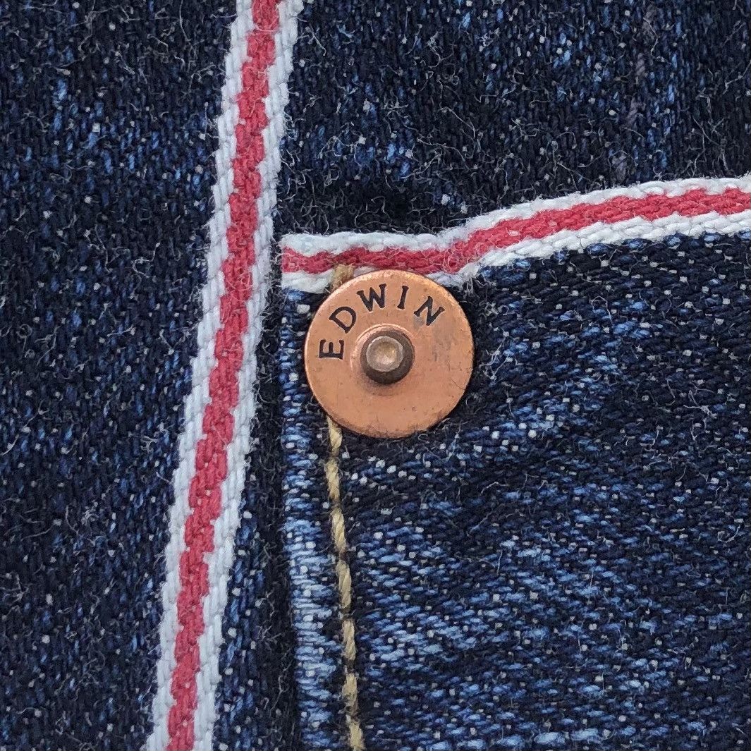 Edwin VTG EDWIN 13oz Grand Blue Selvage Denim Jacket Striped Jeans Size US L / EU 52-54 / 3 - 20 Thumbnail