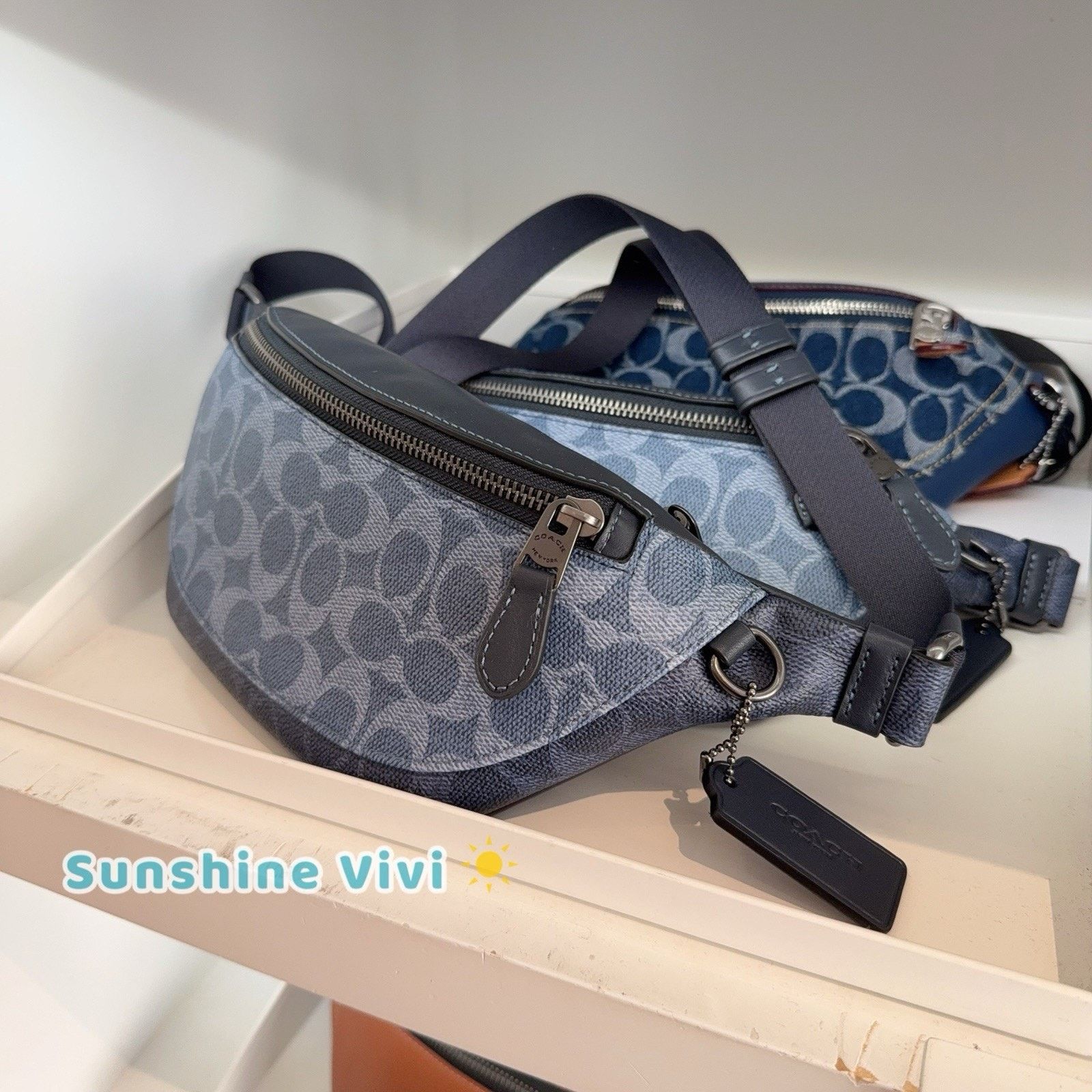 Coach NWT Coach Warren Mini Belt Bag Canvas Light Denim cbk37 Size ONE SIZE - 2 Thumbnail