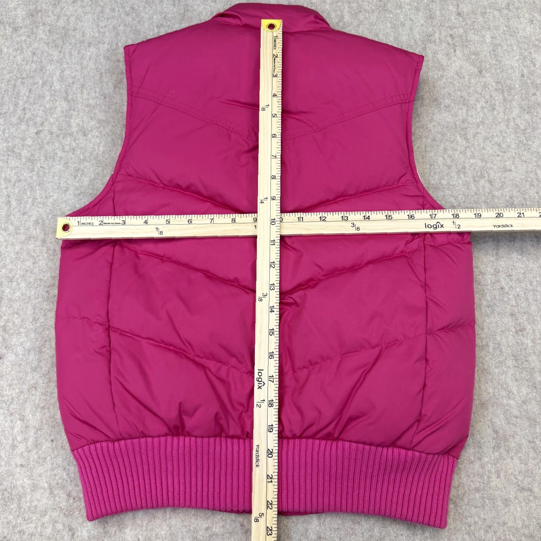 Gap Gap Vest Womens Small Pink Quilted Down Puffer Snap Front Rib Knit Hem Collar Size S / US 4 / IT 40 - 7 Thumbnail