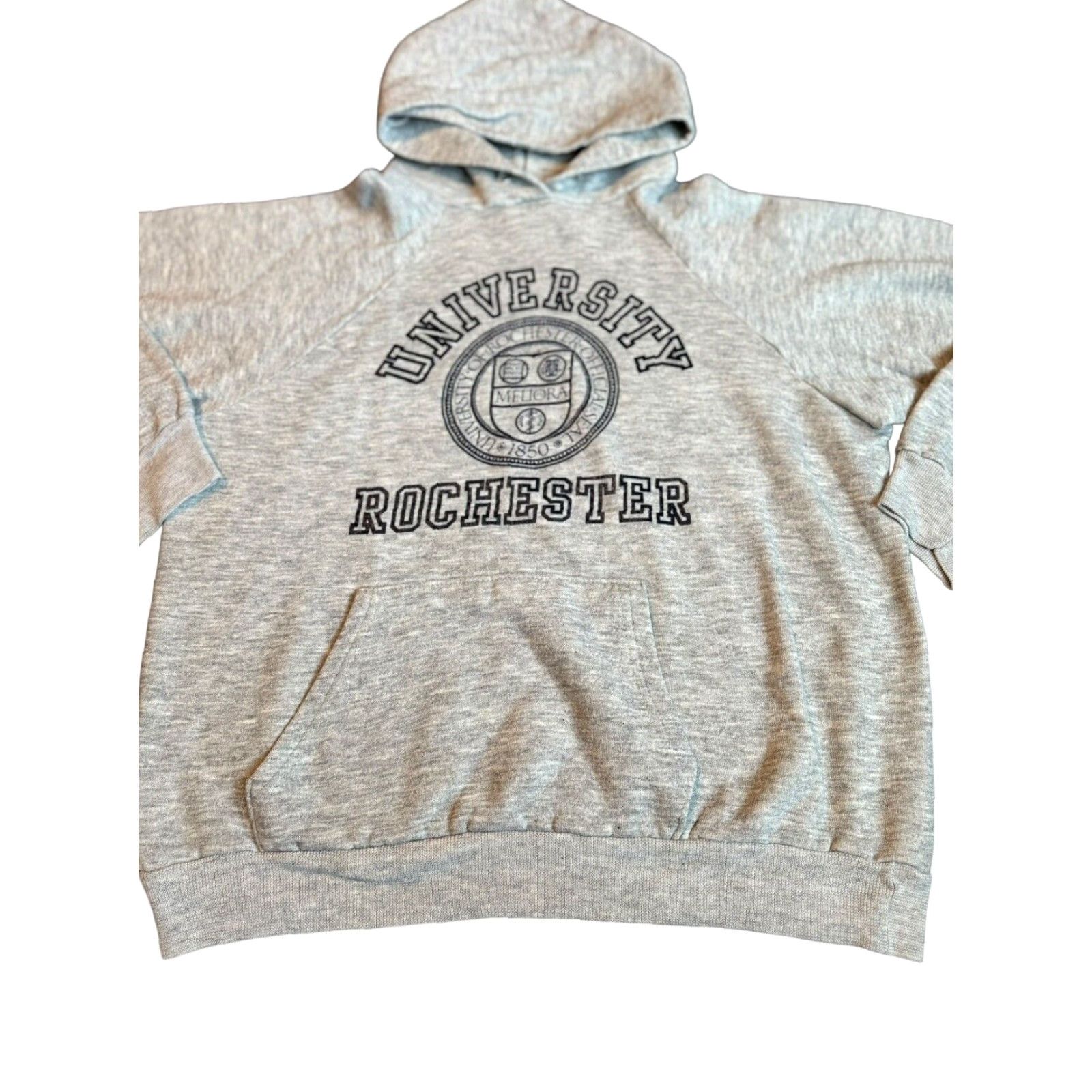 Champion VINTAGE 80s Champion University of Rochester Gray Hoodie L Large Unisex Cotton Long Sleeve College 1980s Rare Size US L / EU 52-54 / 3 - 2 Thumbnail