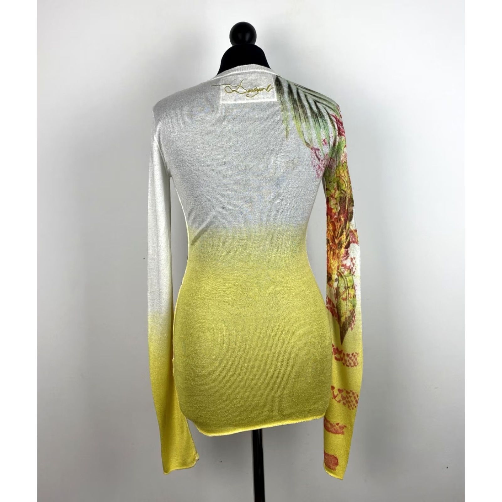 Desigual Desigual Shirt Womens Long Sleeve Crew Neck S Yellow Boho 31J2148 Size S / US 4 / IT 40 - 4 Thumbnail
