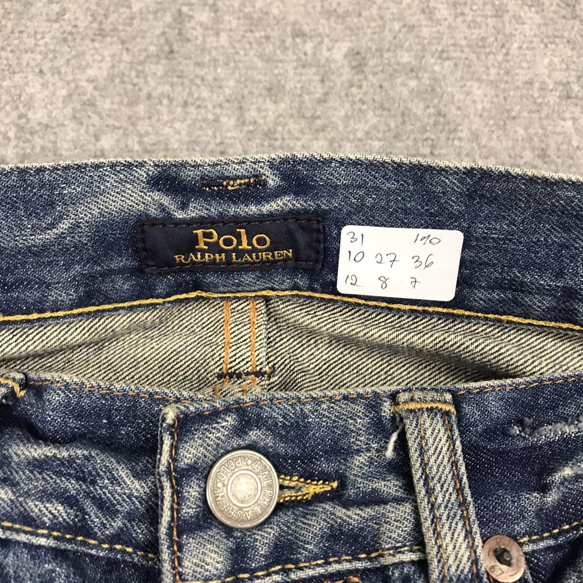 Japanese Brand × Polo Ralph Lauren POLO RALPH LAUREN PATCHWORK DISTRESSED DENIM PANTS Size US 31 - 9 Thumbnail
