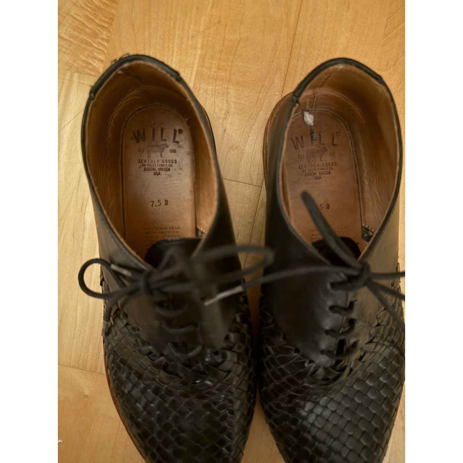 Will Leather Goods WILL Black Leather Goods Woven Lace Up Shoes Loafers 7.5 Size US 7.5 / IT 37.5 - 2 Thumbnail