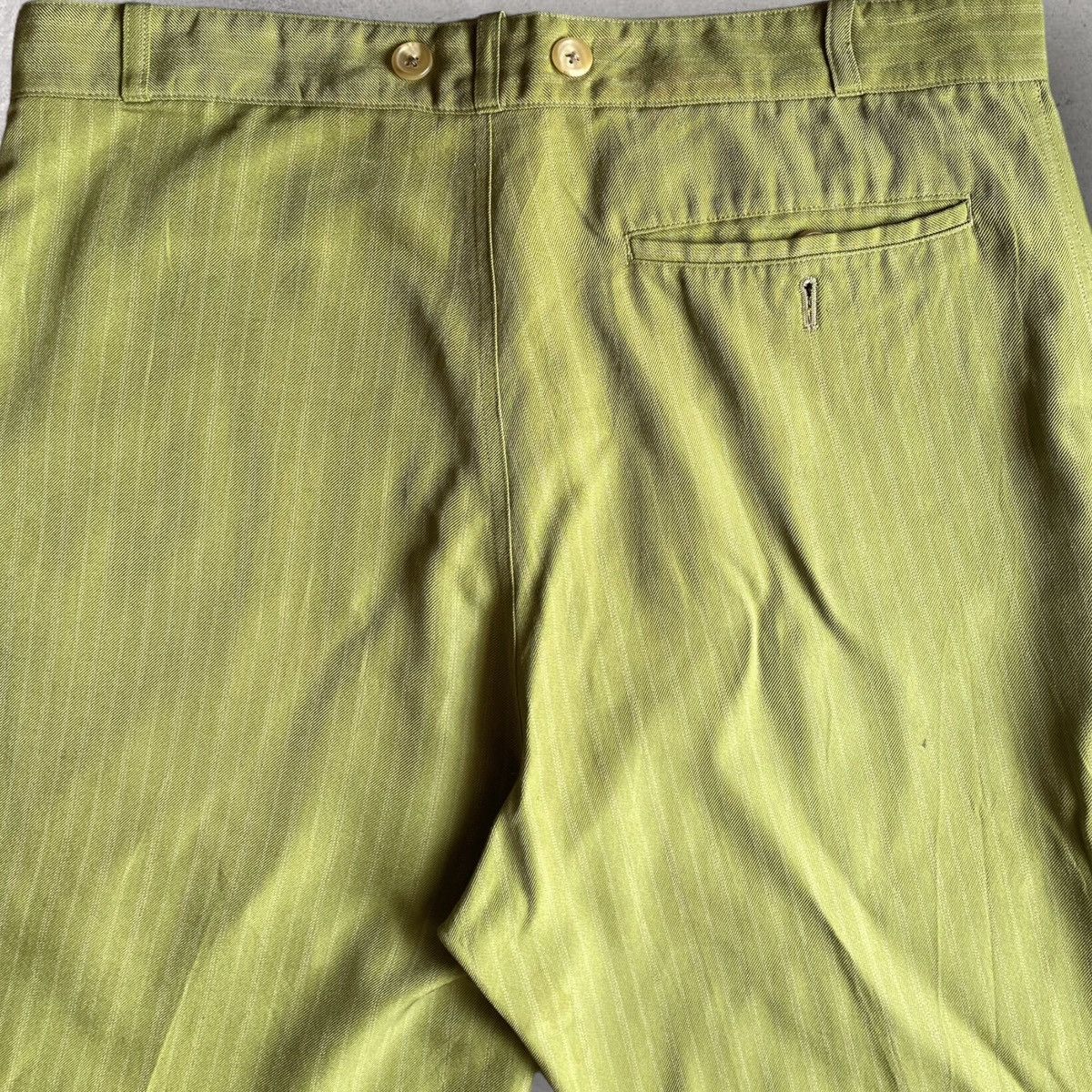 Yohji Yamamoto Vintage SS99 Green Stripes Pants Size US 36 / EU 52 - 5 Thumbnail