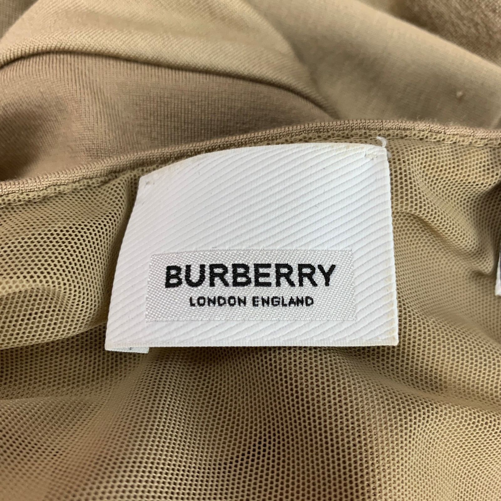 Burberry BURBERRY Size 6 Khaki Stretch Silk Sleeveless Sheath Dress Size M / US 6-8 / IT 42-44 - 6 Thumbnail