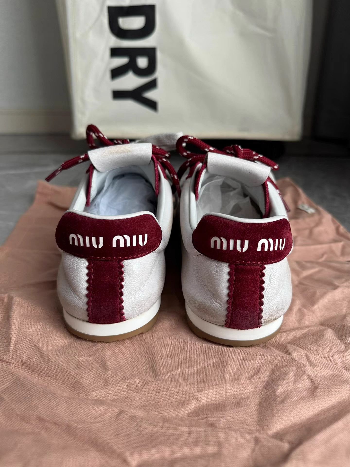 Miu Miu MiuMiu 25SS Red Suede Low-Top Trainer Sneakers K6 Size US 6.5 / IT 36.5 - 5 Thumbnail