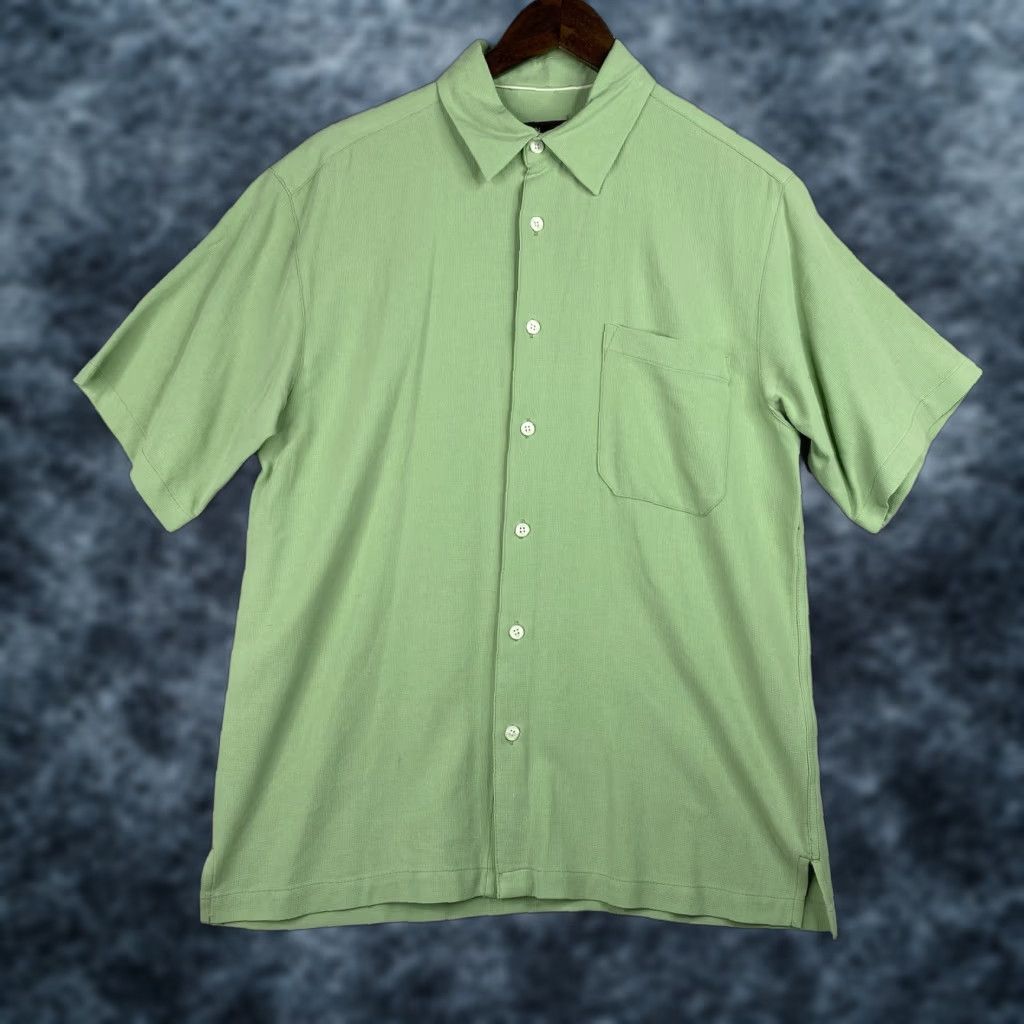 Vintage Toscano Shirt Mens M Green Button-Up Short Sleeve Silk Woven Pocket Vintage? No Size US M / EU 48-50 / 2 - 1 Thumbnail