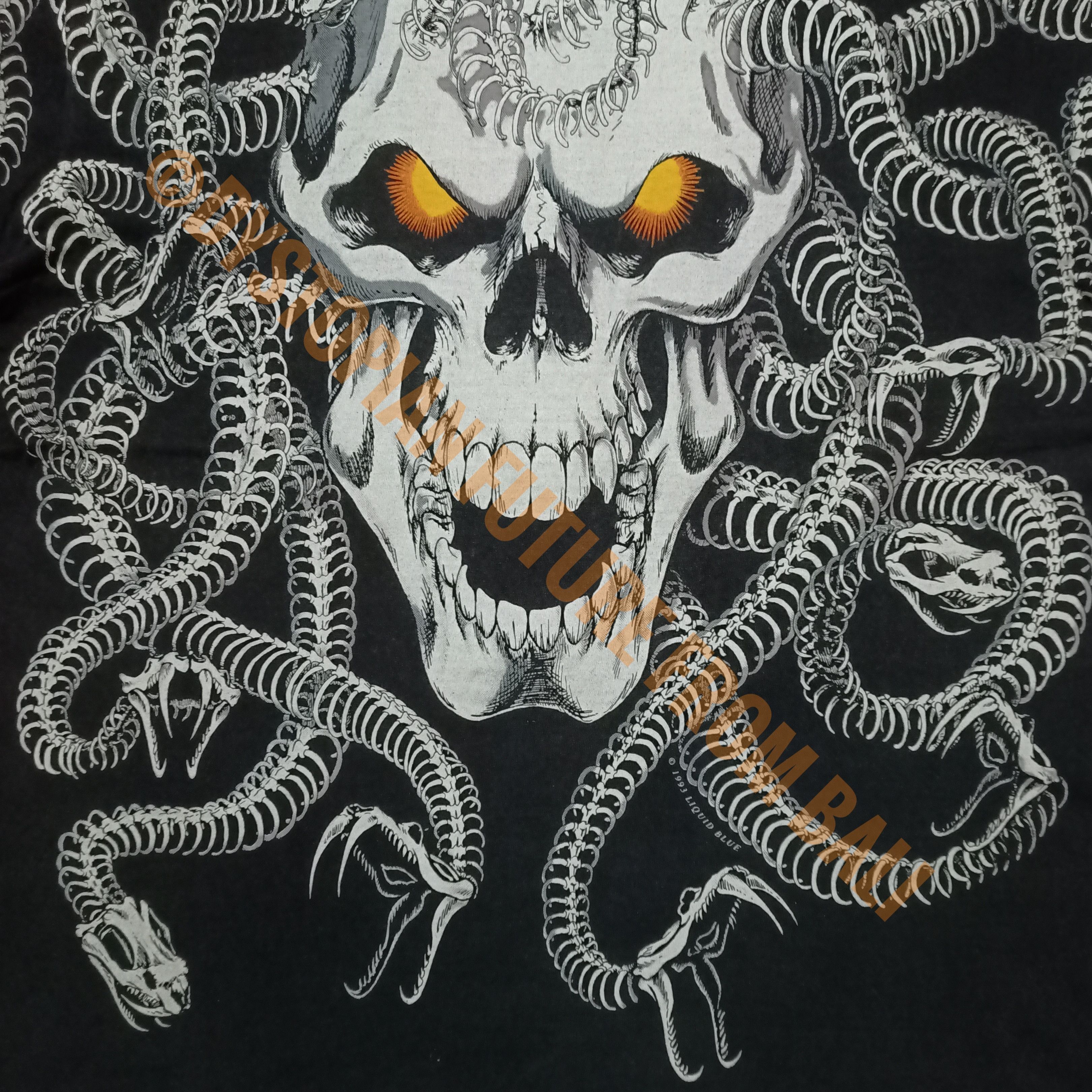Liquid Blue Vintage 1993 Liquid Blue Medusa Skull All Over Print T-shirt Size US XL / EU 56 / 4 - 3 Thumbnail