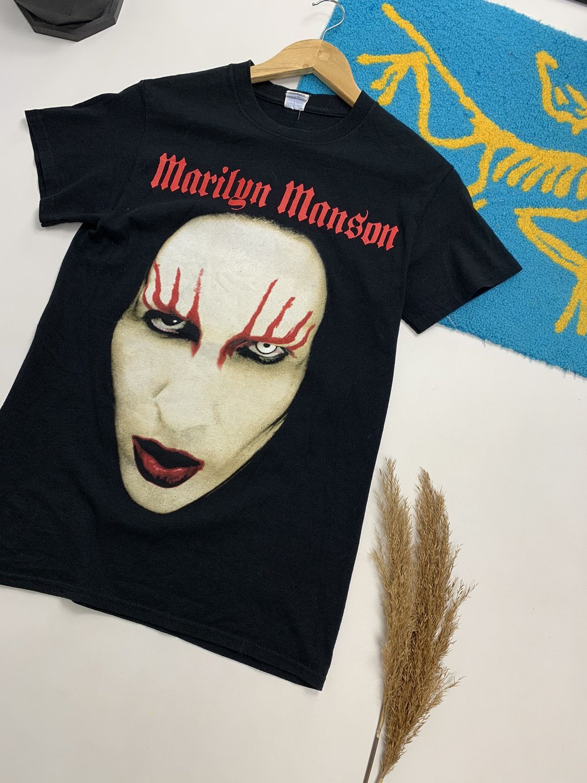 Band Tees × Marilyn Manson × Vintage Vintage Marilyn Manson Big Face Print T-Shirt Size S / US 4 / IT 40 - 3 Thumbnail