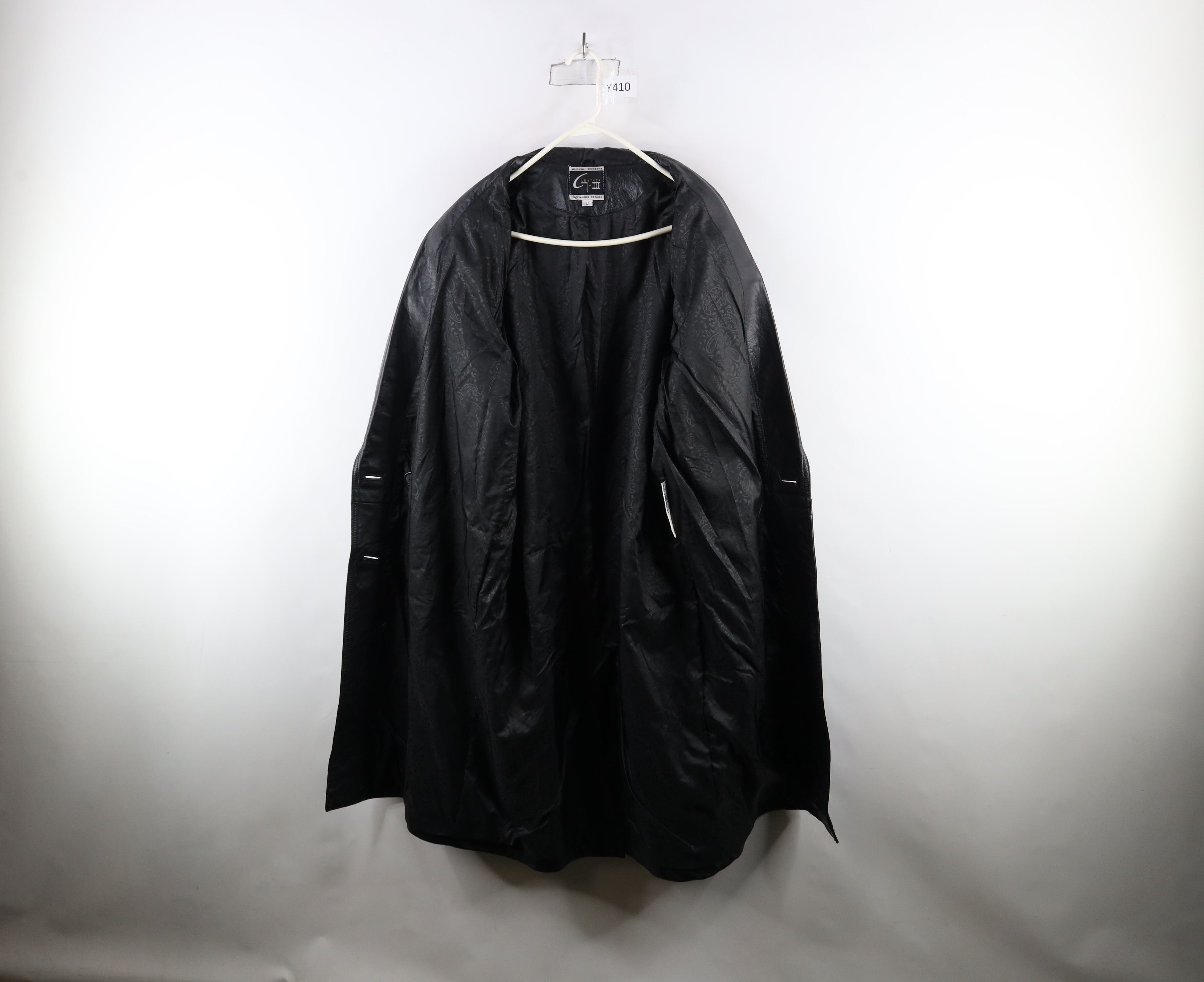 Vintage Vintage 90s Streetwear Gothic Leather Full Length Jacket Size L / US 10 / IT 46 - 9 Thumbnail