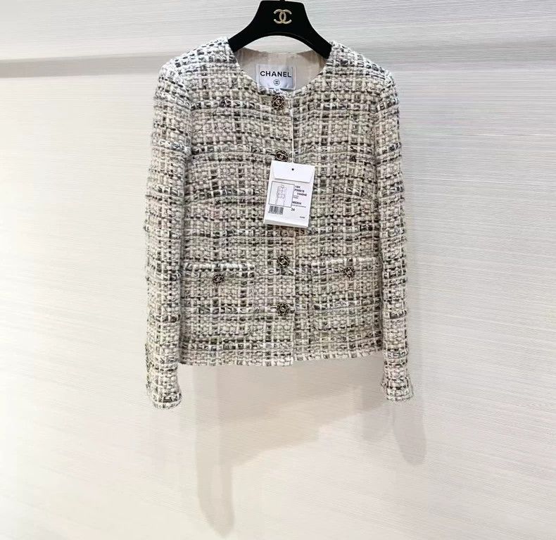 Chanel Chanel Forest series white tweed soft tweed jacket Size XXS / US 00 / IT 34 - 1 Thumbnail