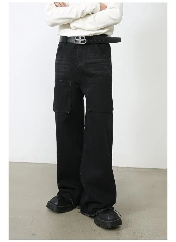 VIBE Black Cargo Denim Jeans Size US 30 / EU 46 - 1 Thumbnail