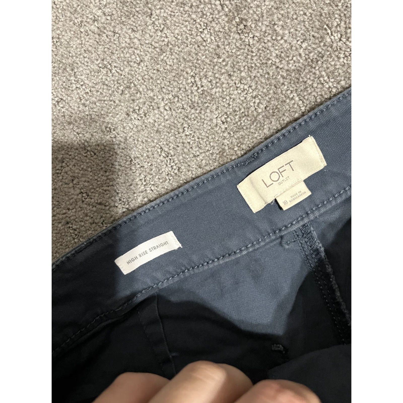 Loft Loft Womens High Waist Straight Crop Pants Slate Blue High Rise Pockets Size 10 Size 32" / US 10 / IT 46 - 5 Thumbnail