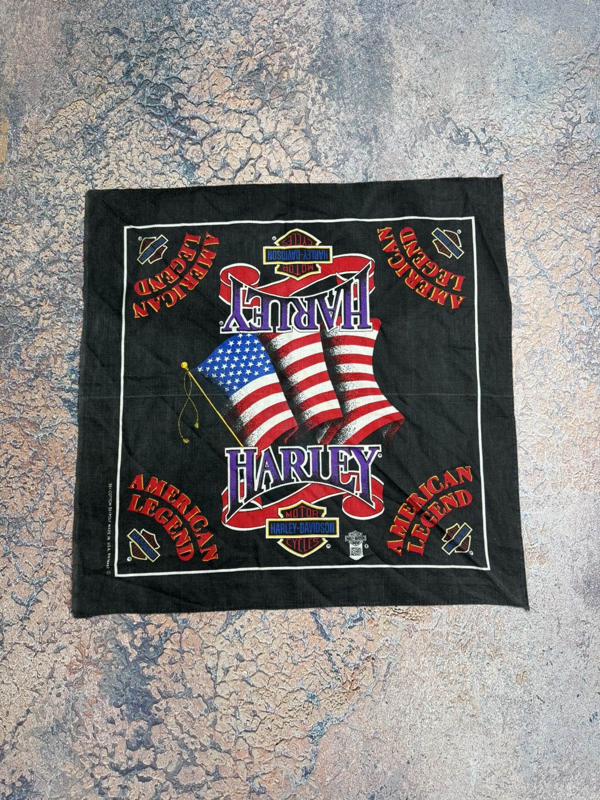 Harley Davidson Harley Davidson 90s vintage made in USA bandana scarf Size ONE SIZE - 1 Thumbnail