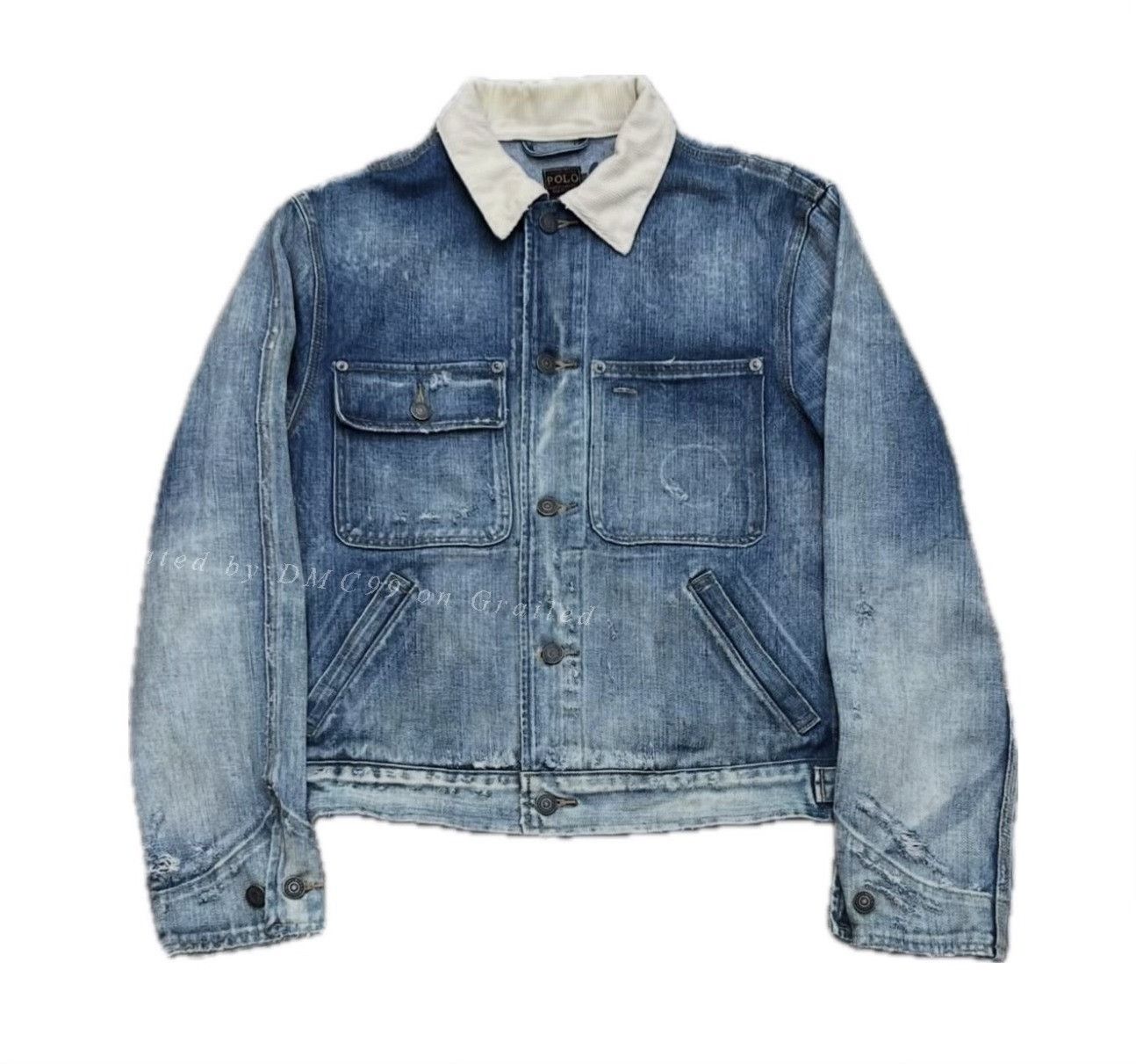 Vintage Vintage 1990s Distressed Faded Denim Trucker Jacket Size US M / EU 48-50 / 2 - 1 Thumbnail