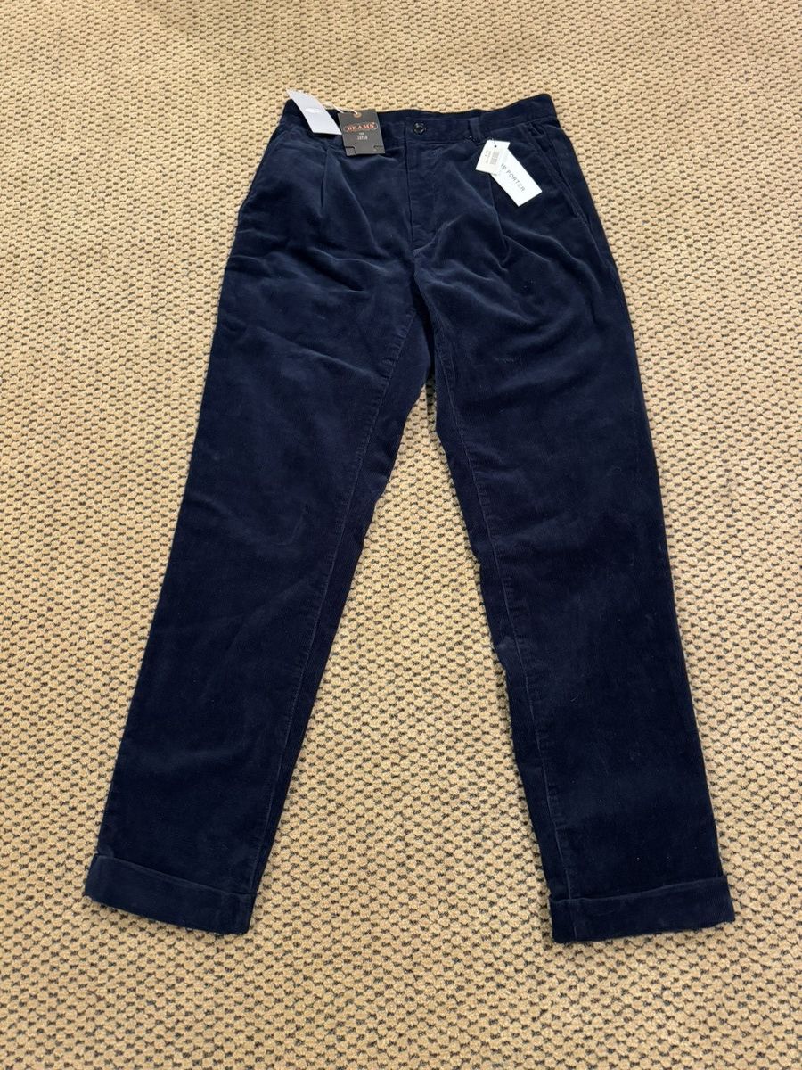 Beams Plus NWT Beams + (plus) Pleated Cuffed Hem Blue Corduroys Mens M Size US 32 / EU 48 - 1 Thumbnail