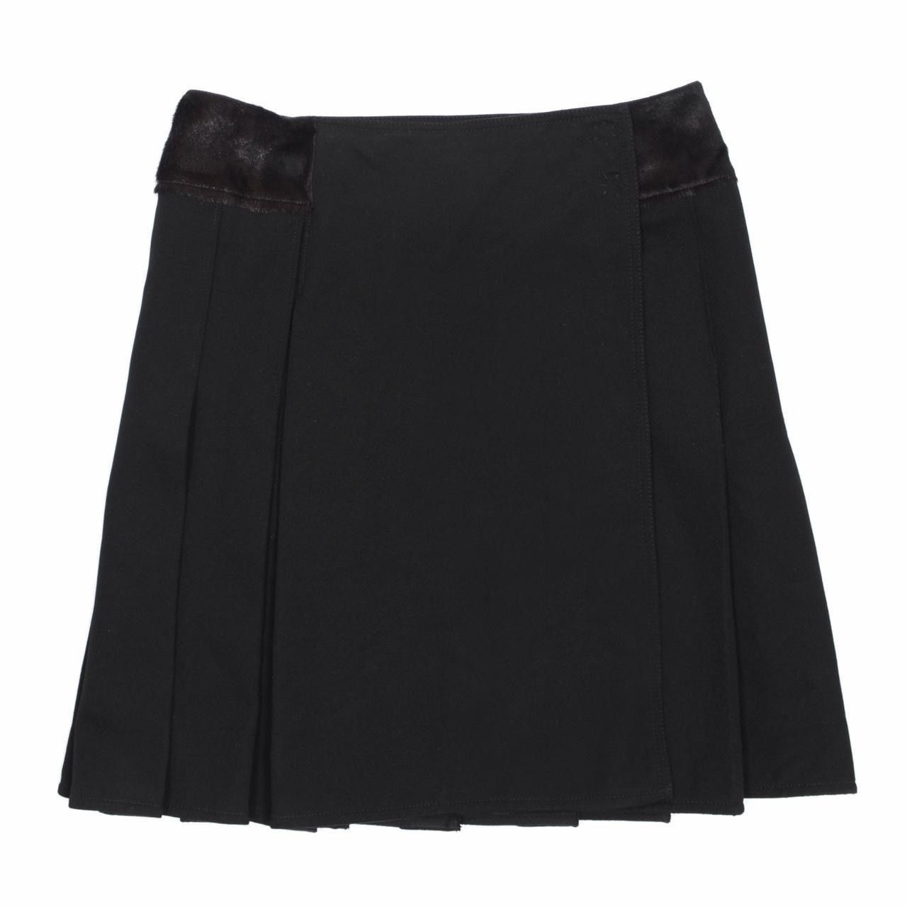 Prada PRADA PLEATED SKIRT WITH FUR TRIM Size 28" / US 6 / IT 42 - 1 Thumbnail