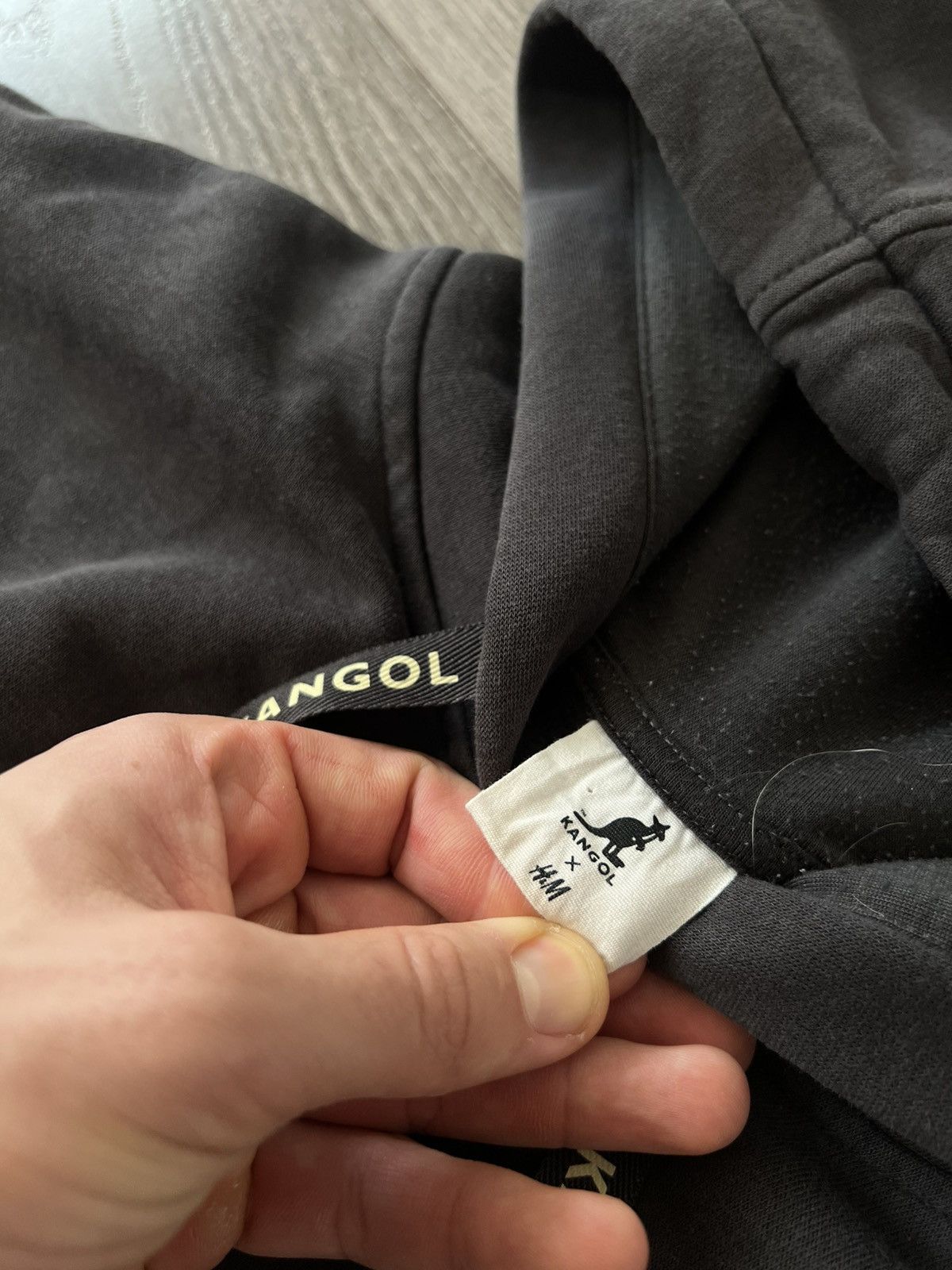 Rare Oversized Big Logo Kangol x H&M Distressed Hoodie‼️