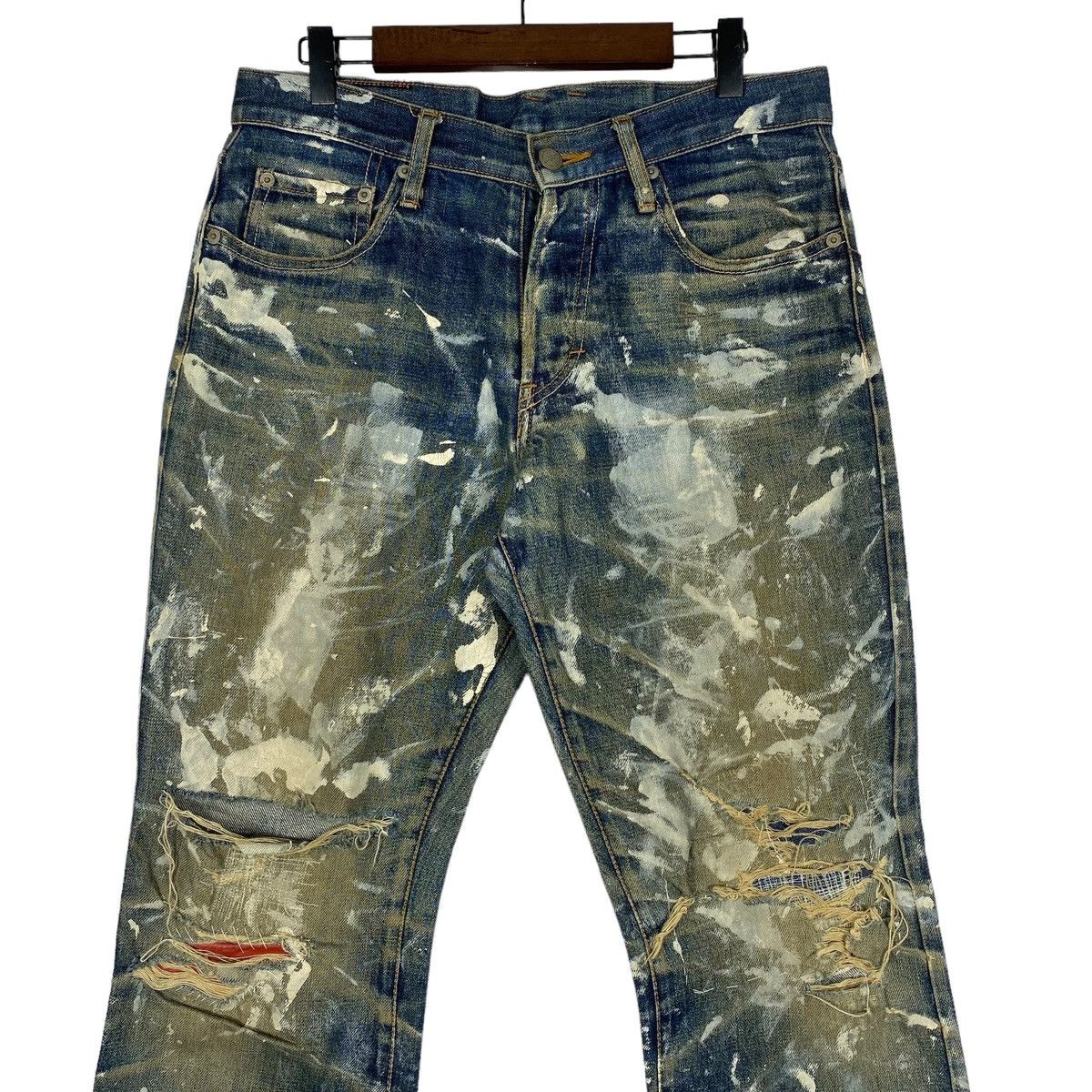 Yuji Yamada Vintage Yuji Yamada Distressed Paint Splatter Jeans Size US 32 / EU 48 - 7 Thumbnail