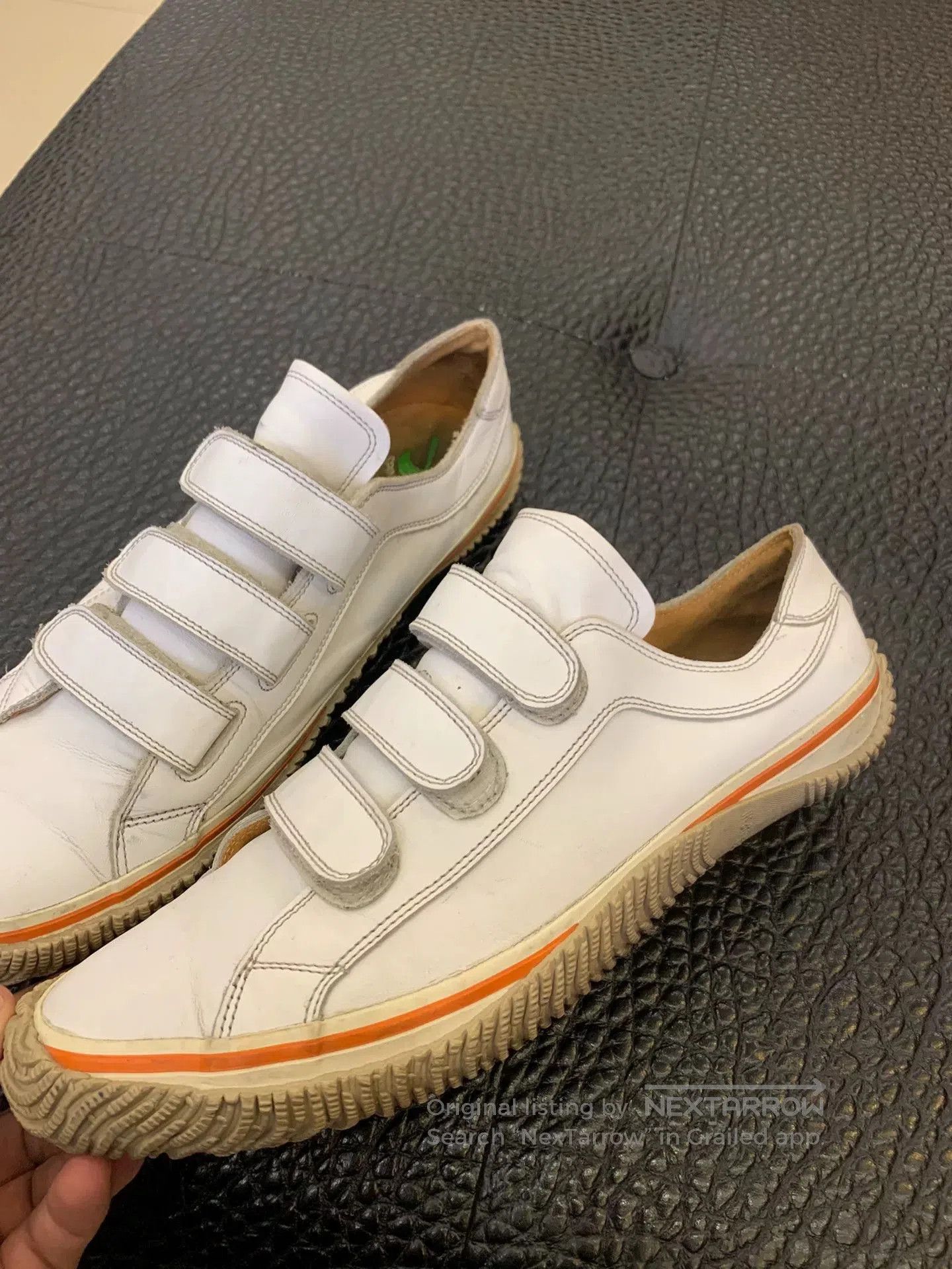 Japanese Brand SPINGLE MOVE Low-Top Velcro Leather Casual Shoes. Size US 10 / EU 43 - 3 Thumbnail