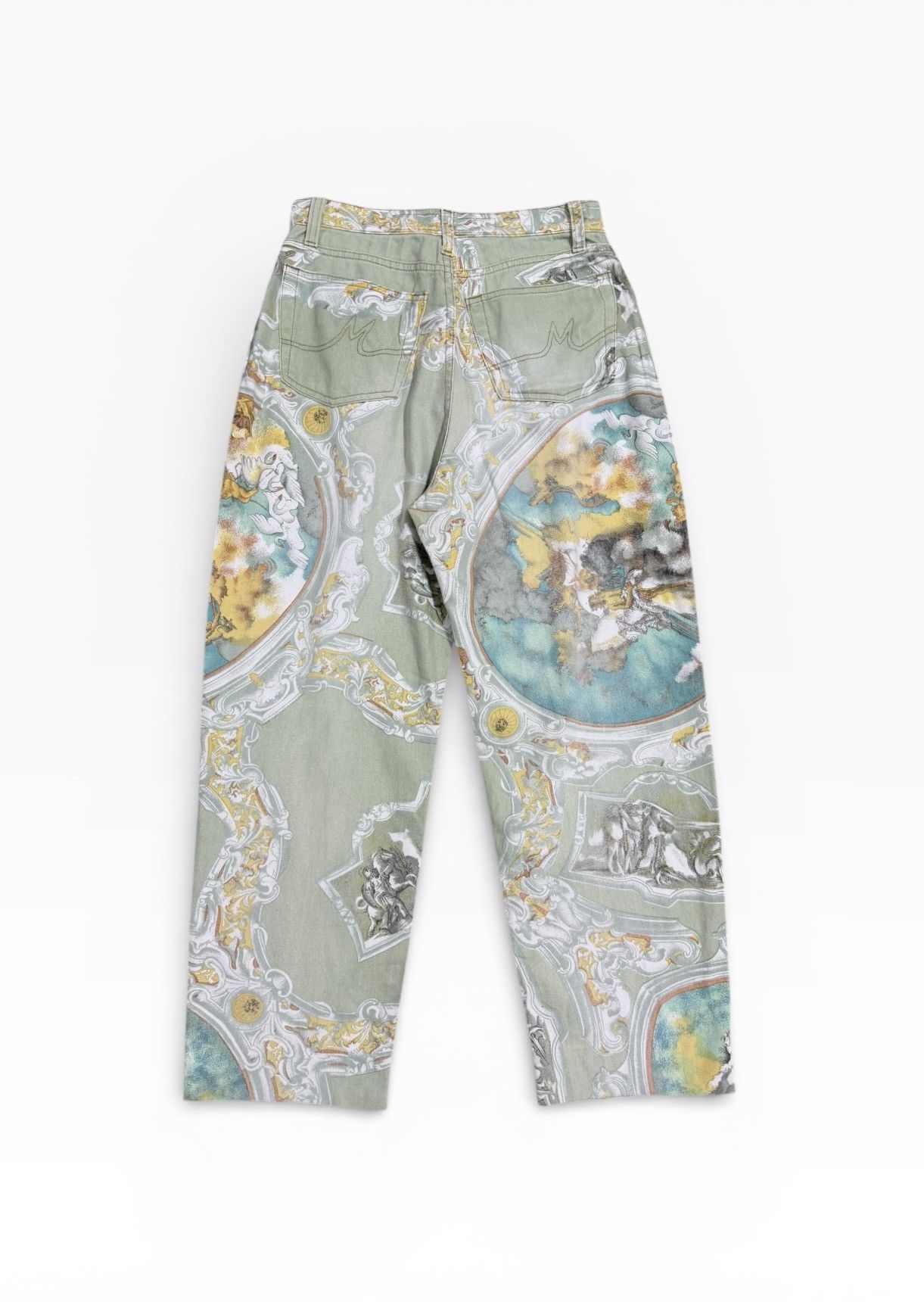 Roberto Cavalli Vtg🔥Angelo Marani Baroque Printed Denim Pant Size US 29 - 2 Thumbnail