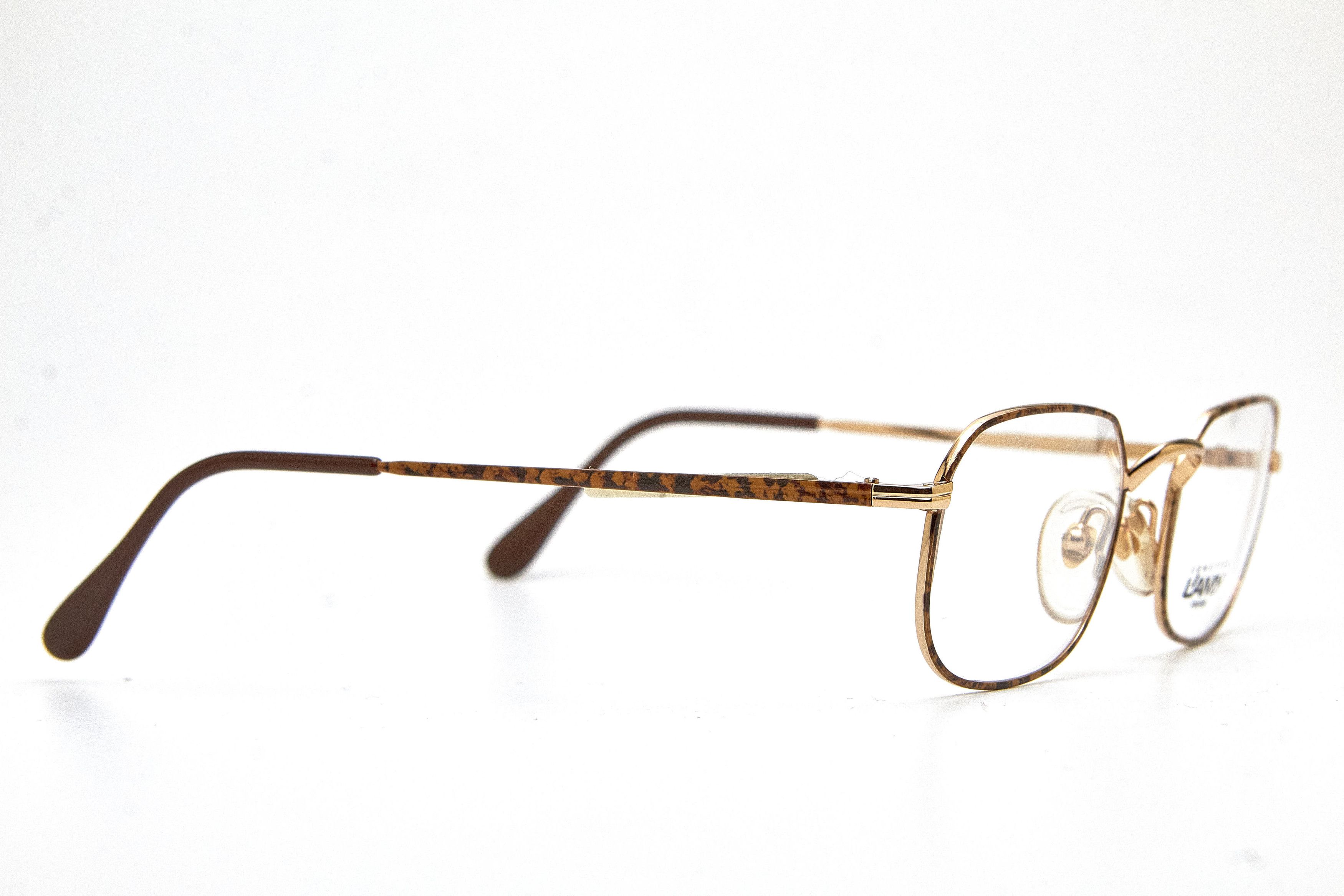 Vintage Old Money L'AMY Gold Tortoise Rectangular Quiet Lux Specs Size ONE SIZE - 6 Thumbnail