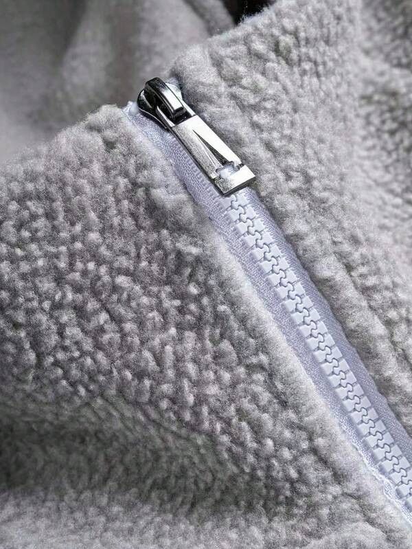 Japanese Brand Grey & Blue Panel Fleece Zip Up Hoodie. Size US M / EU 48-50 / 2 - 4 Thumbnail