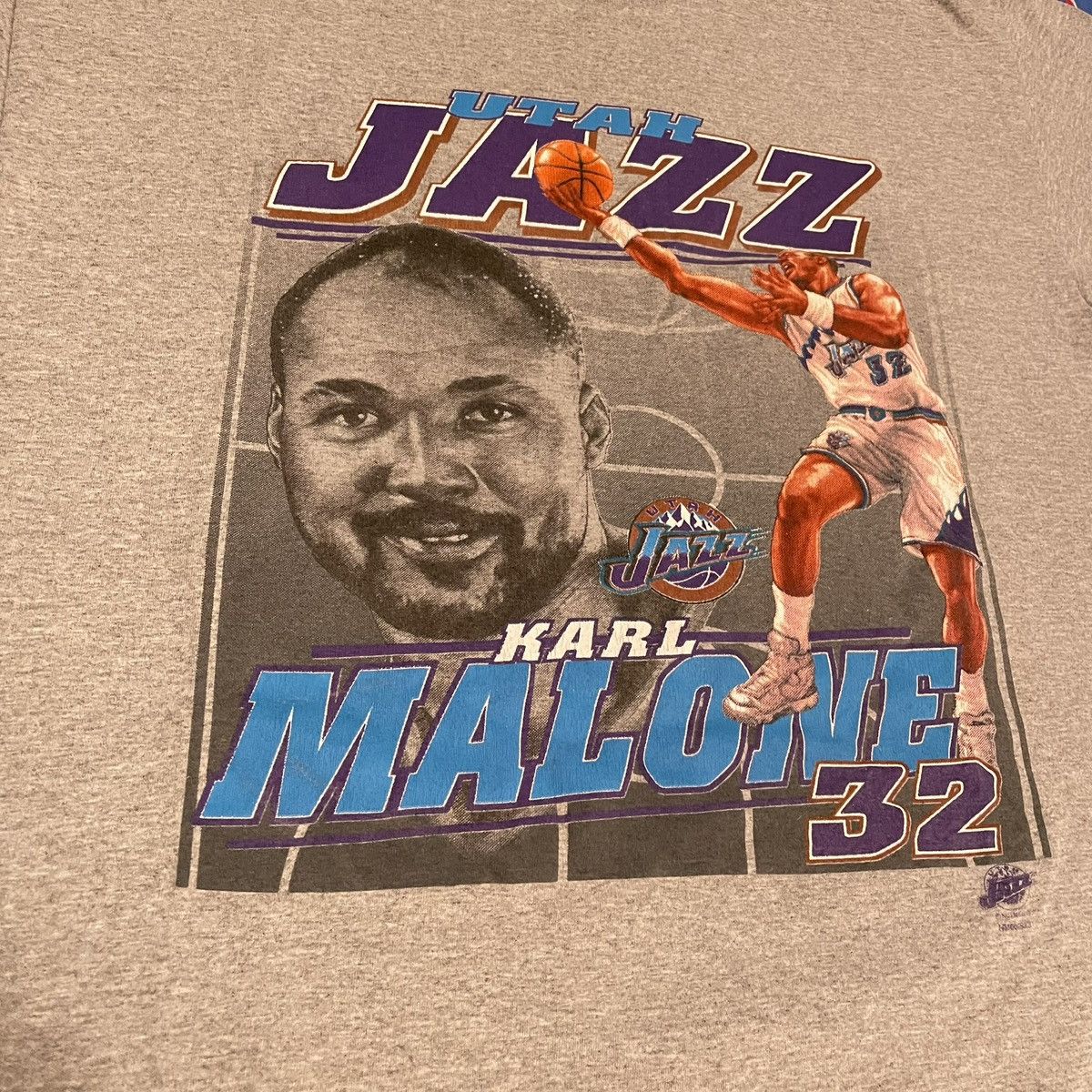 NBA × Vintage Vintage 1990s NBA Karl Malone Utah Jazz Basketball Tee Size US XL / EU 56 / 4 - 3 Thumbnail