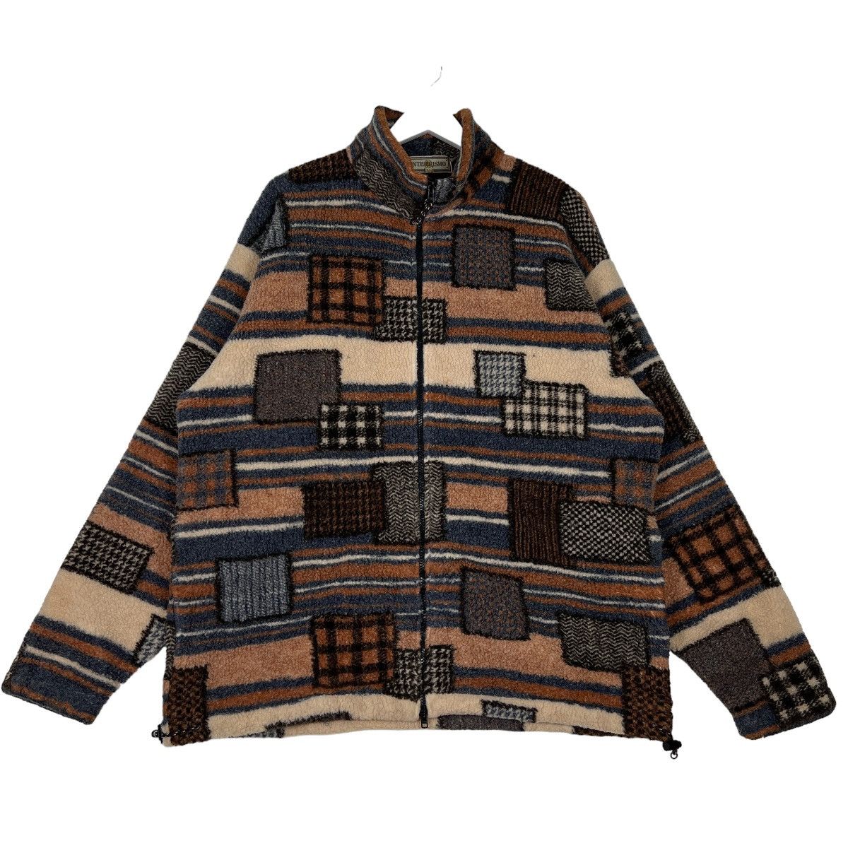 🔥 INTERROSMO PATCHWORK FLEECE JACKET NICE DESIGN
