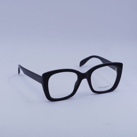 Alexander McQueen Alexander McQueen AM0351O 002 Eyeglasses Black 52mm Square Size ONE SIZE - 6 Thumbnail