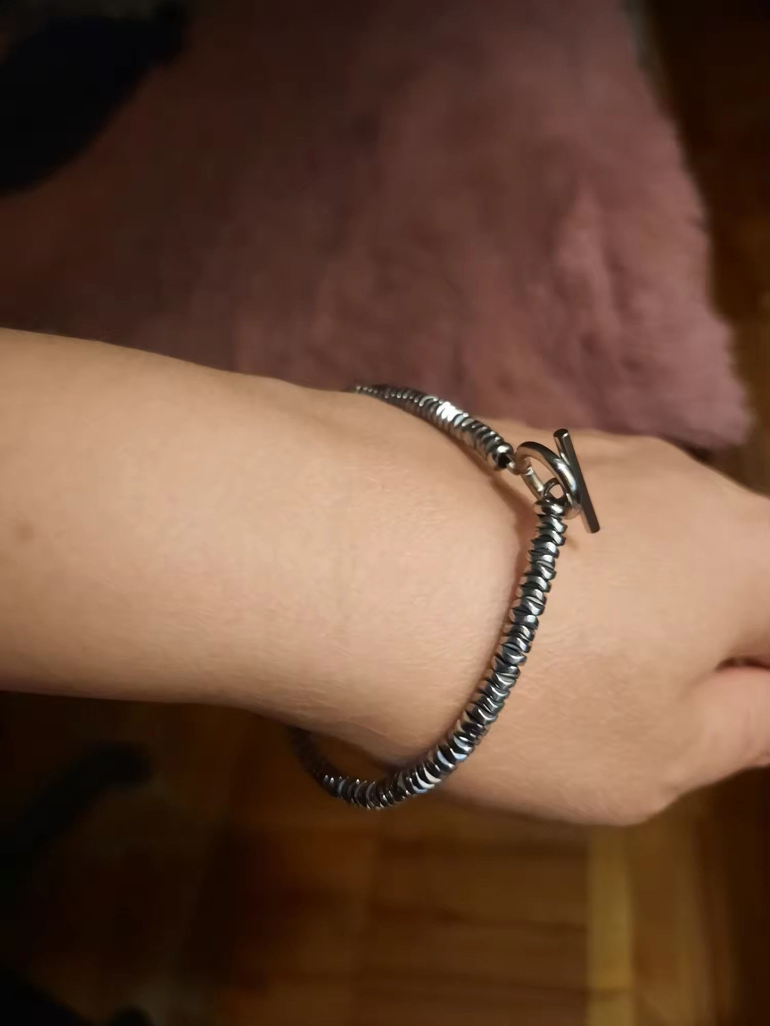 Jewelry 4mm Irregular Hematite Stone Bracelet Size ONE SIZE - 2 Thumbnail