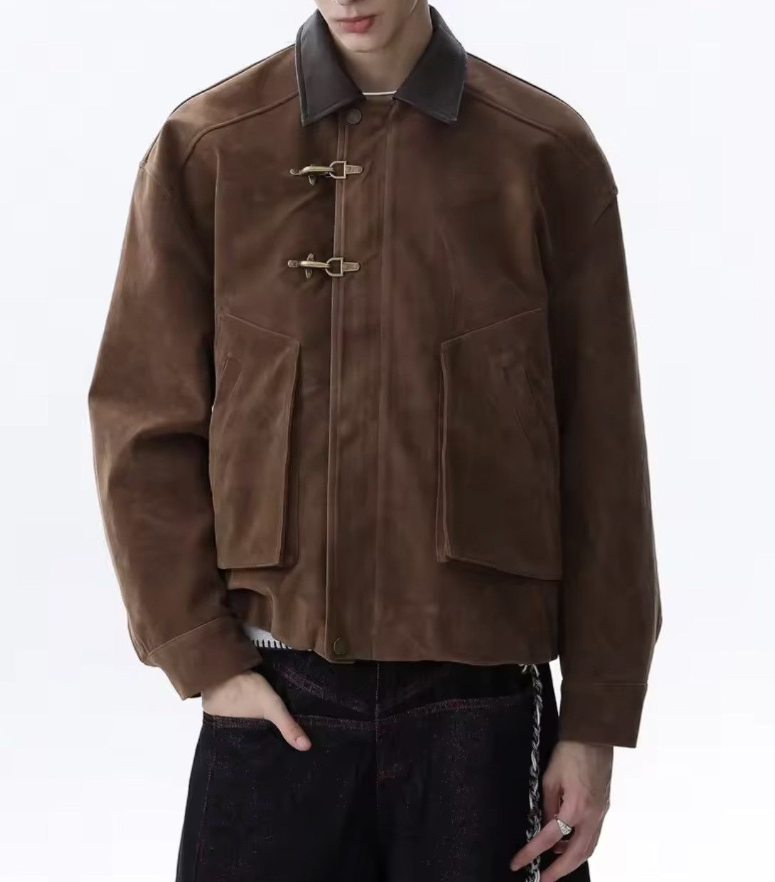 Japanese Brand Toggle Button Collar Pu Leather Jacket Size US XL / EU 56 / 4 - 3 Thumbnail