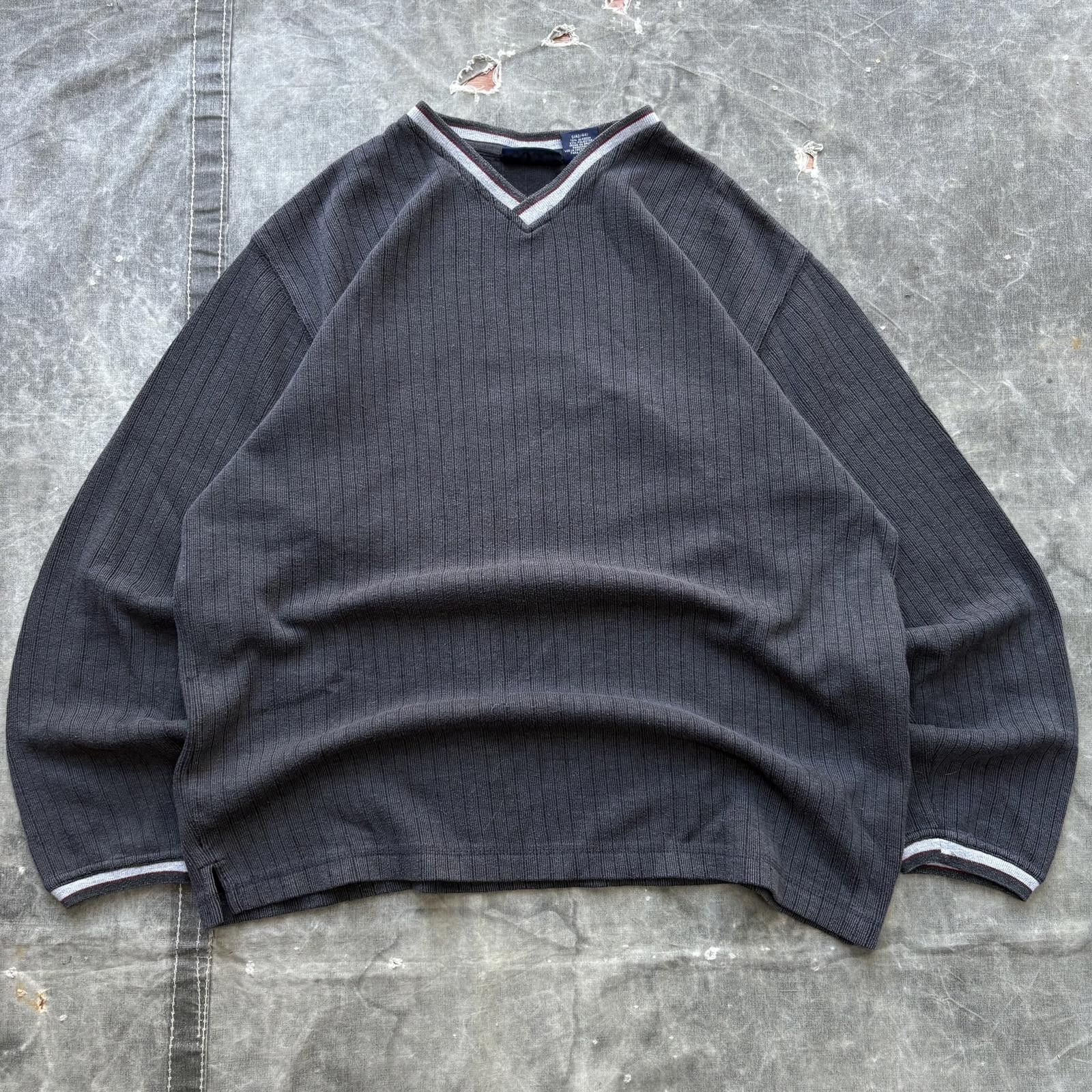 Faded Glory Vintage Y2K Faded Glory Ribbed Knit V-Neck Grunge Sweater Size US L / EU 52-54 / 3 - 1 Thumbnail