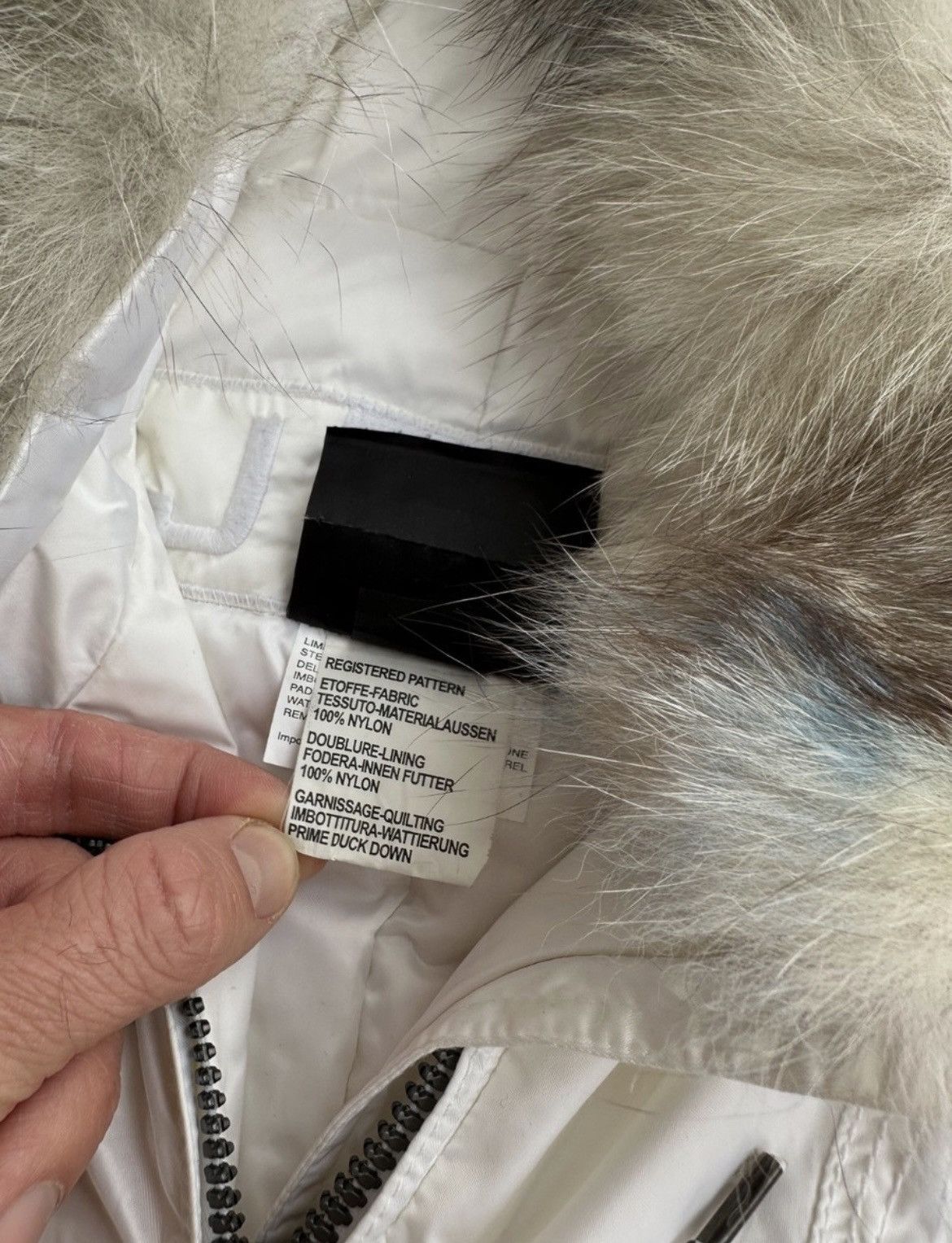 JET SET Jet Set St. Moritz Women’s White Down Ski Jacket Fur Hood Size M / US 6-8 / IT 42-44 - 4 Thumbnail