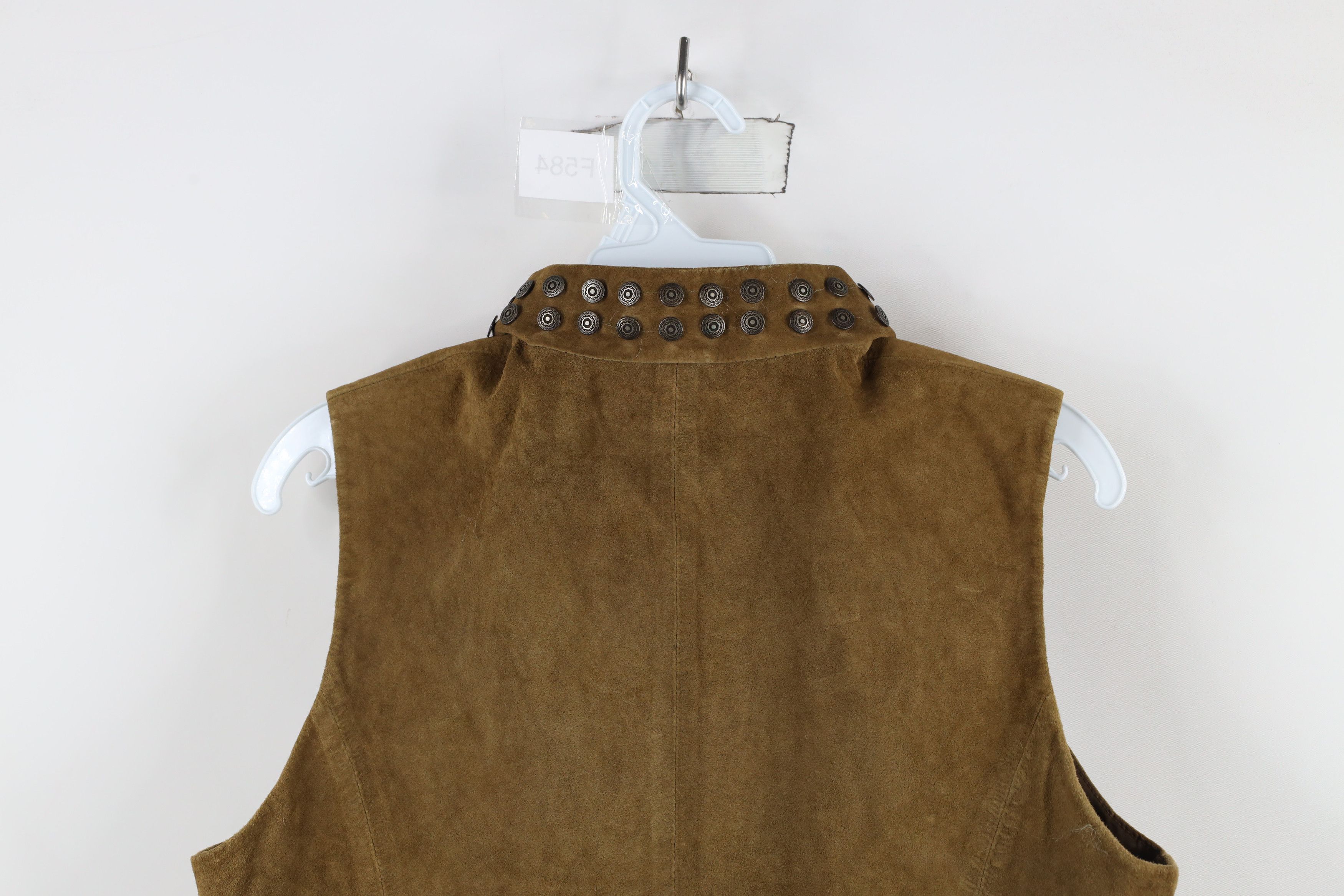 Vintage Vintage 90s Streetwear Suede Leather Military Style Vest Size S / US 4 / IT 40 - 13 Thumbnail