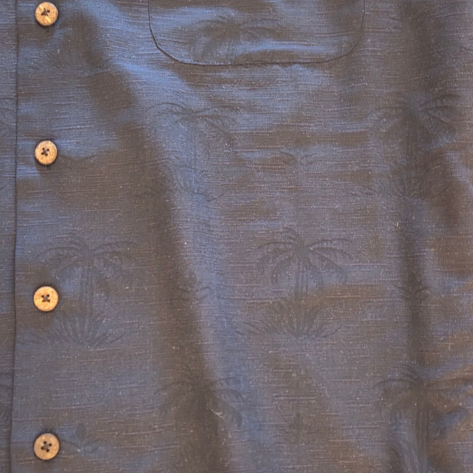 Tommy Bahama Tommy Bahama Navy Blue Linen Floral Short Sleeve Shirt Size US L / EU 52-54 / 3 - 8 Thumbnail