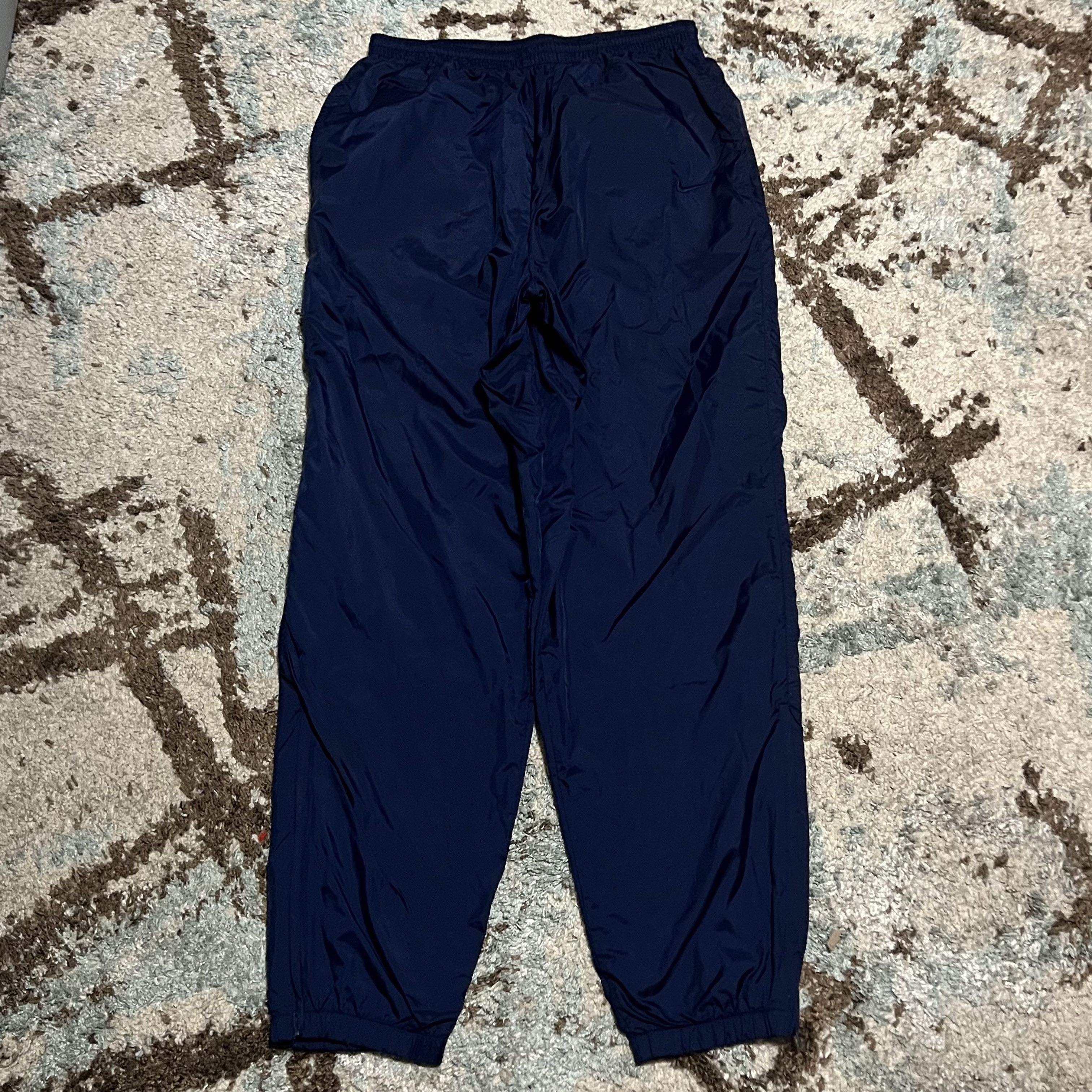 Nike × Vintage Vintage 90s Nike Fleece Lined Track Pants Size Large Navy Size US 34 / EU 50 - 3 Thumbnail