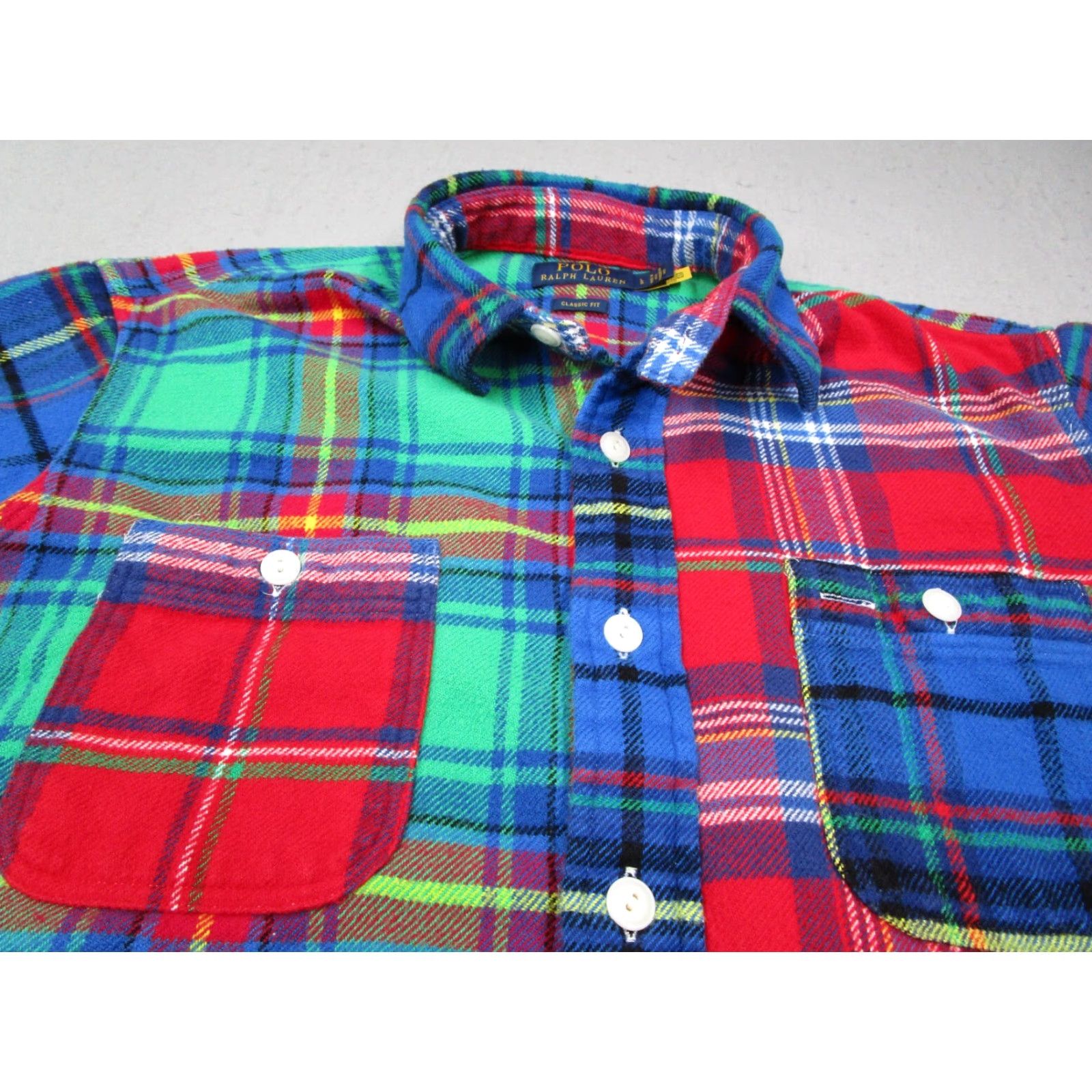 Polo Ralph Lauren Polo Ralph Lauren Men's Large Red Plaid Flannel Button-Up Shirt with Chin Strap and Pockets Size US L / EU 52-54 / 3 - 2 Thumbnail