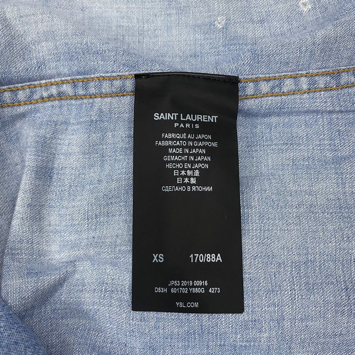 Saint Laurent Paris Saint Laurent Paris Distressed Denim Shirt Size US XS / EU 42 / 0 - 8 Thumbnail
