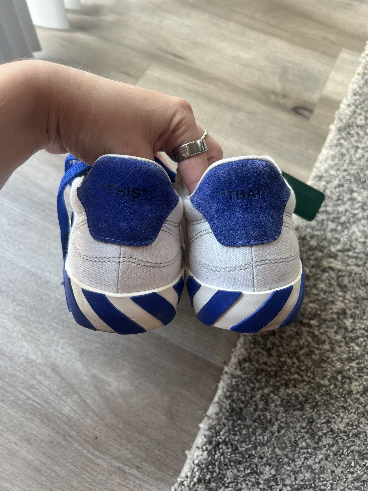 Off-White Off-White Vulc Low Cut Sneaker (White/Blue) Size US 7 / IT 37 - 5 Thumbnail