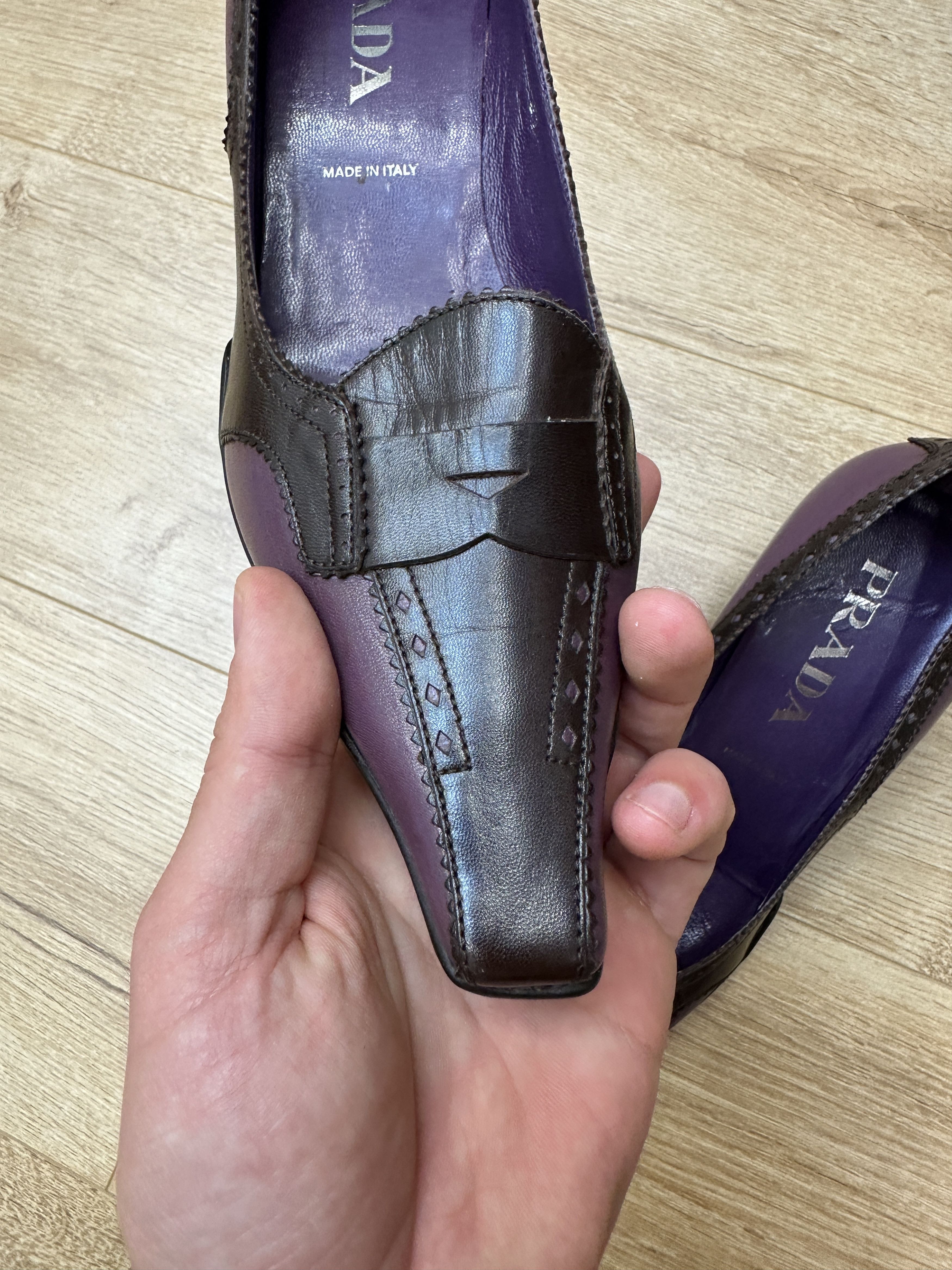 Prada Prada Two Tone Leather Heel Pumps Pointed Toe EU 39 8.5 Size US 8.5 / IT 38.5 - 12 Thumbnail