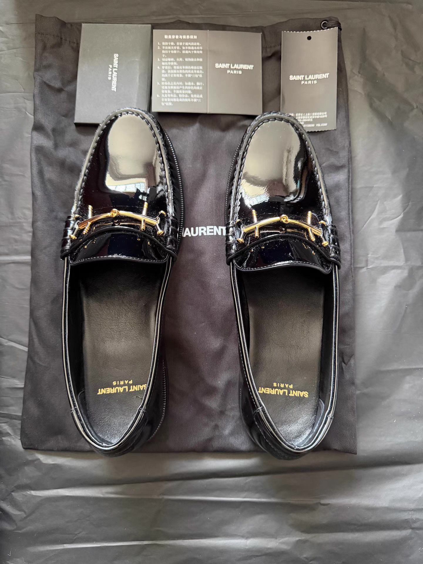 Saint Laurent Paris SaintLaurentMen's Runway Patent Leather Horsebit Loafers Ｑ23 Size US 8 / EU 41 - 1 Thumbnail