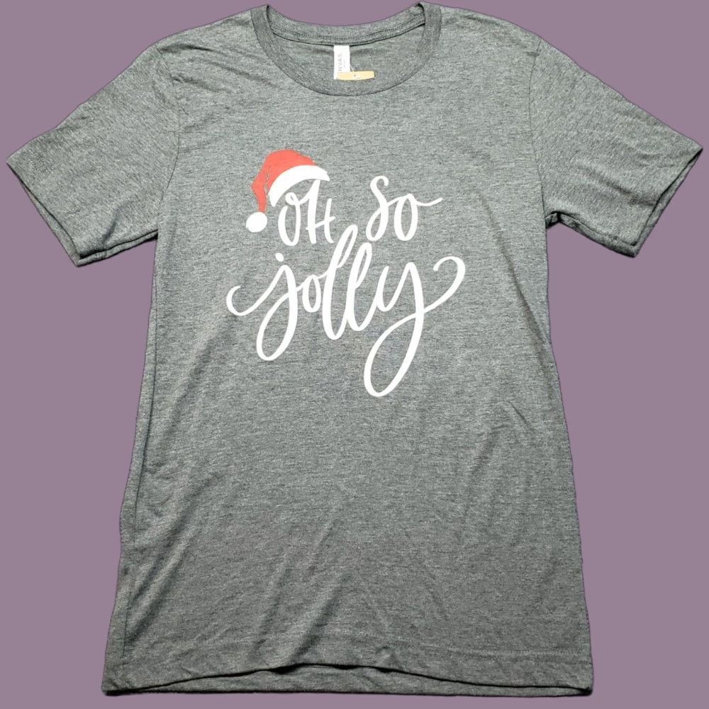 Vintage Bella Canvas T-Shirt Mens Size S Gray Oh So Jolly Christmas Tee Round Neck New Size US S / EU 44-46 / 1 - 1 Thumbnail