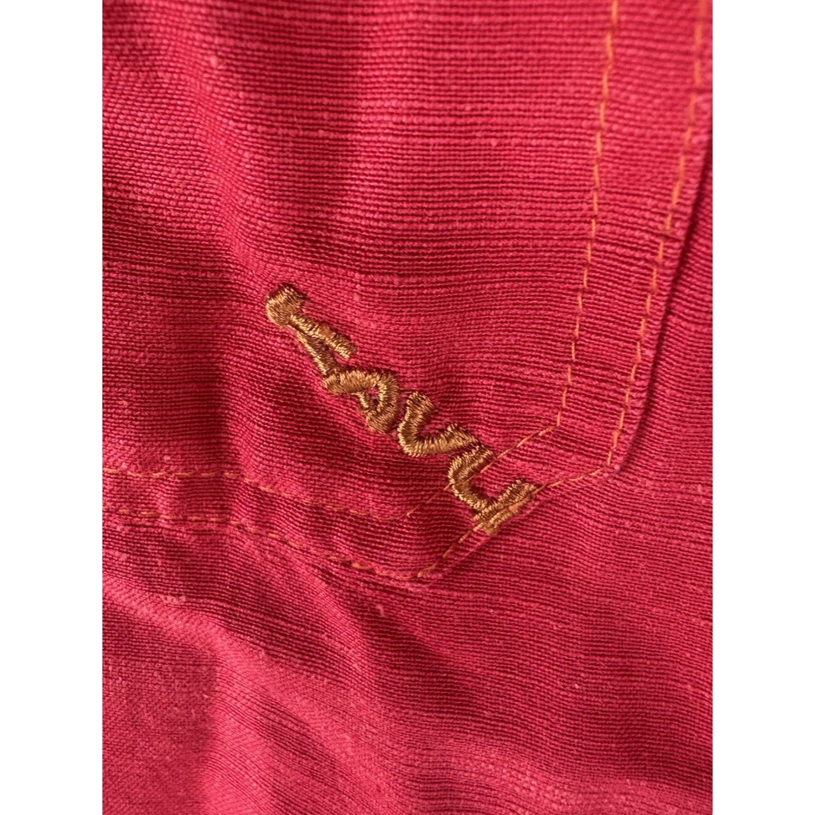 KAVU KAVU Men's Short Sleeve Button-Up Shirt L Red Bamboo Viscose Casual Travel Summer Size US L / EU 52-54 / 3 - 3 Thumbnail
