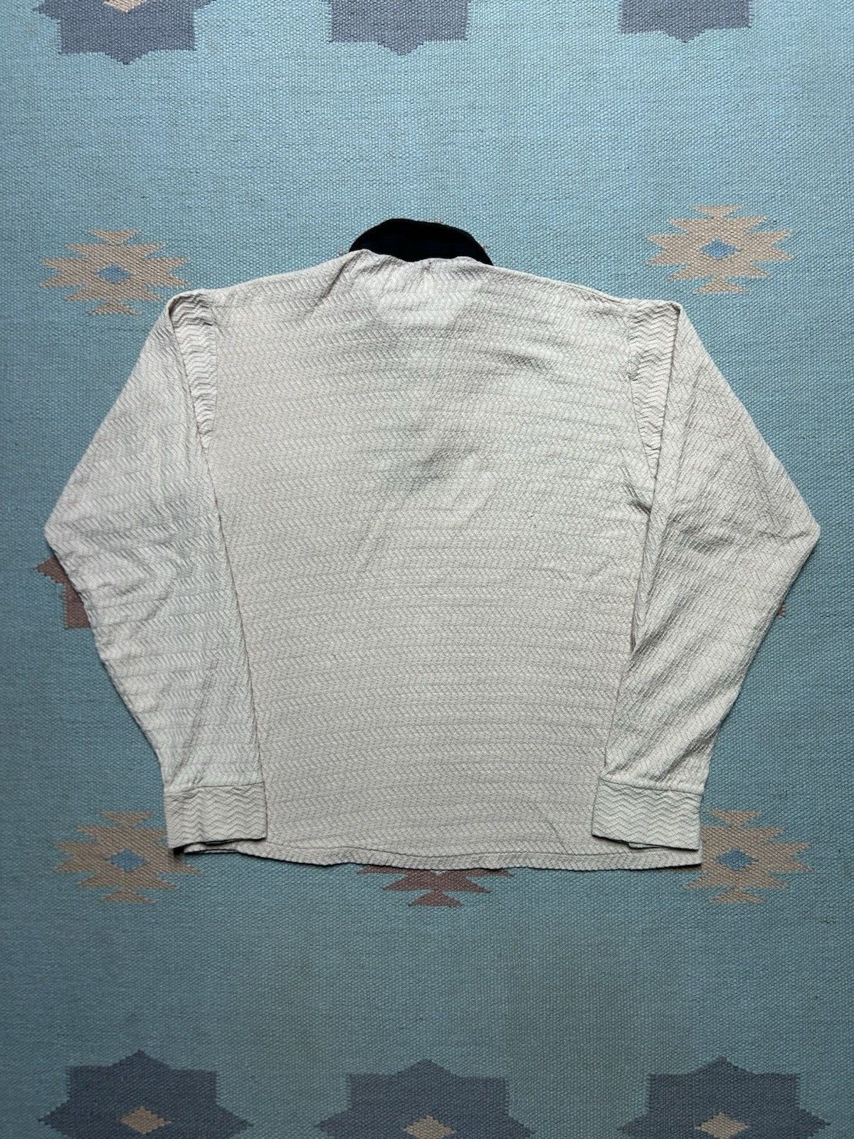 Vintage Vtg 50s polo shirt cotton knit corduroy collar black white M Size US M / EU 48-50 / 2 - 7 Thumbnail