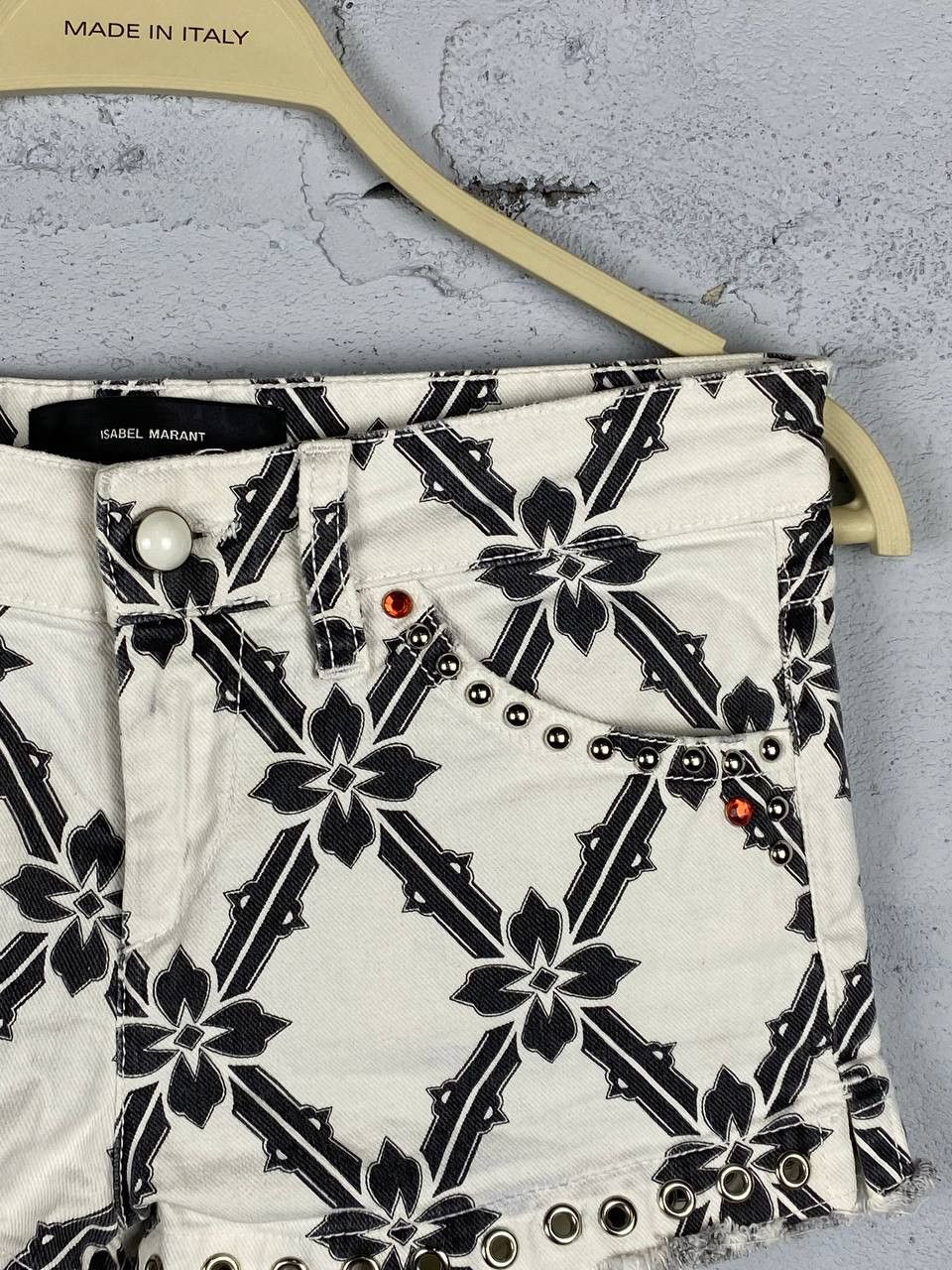Isabel Marant × Isabel Marant Etoile Isabel Marant Etoile White Rhinestone Denim Shorts Size 25" / US 0 / IT 36 - 4 Thumbnail